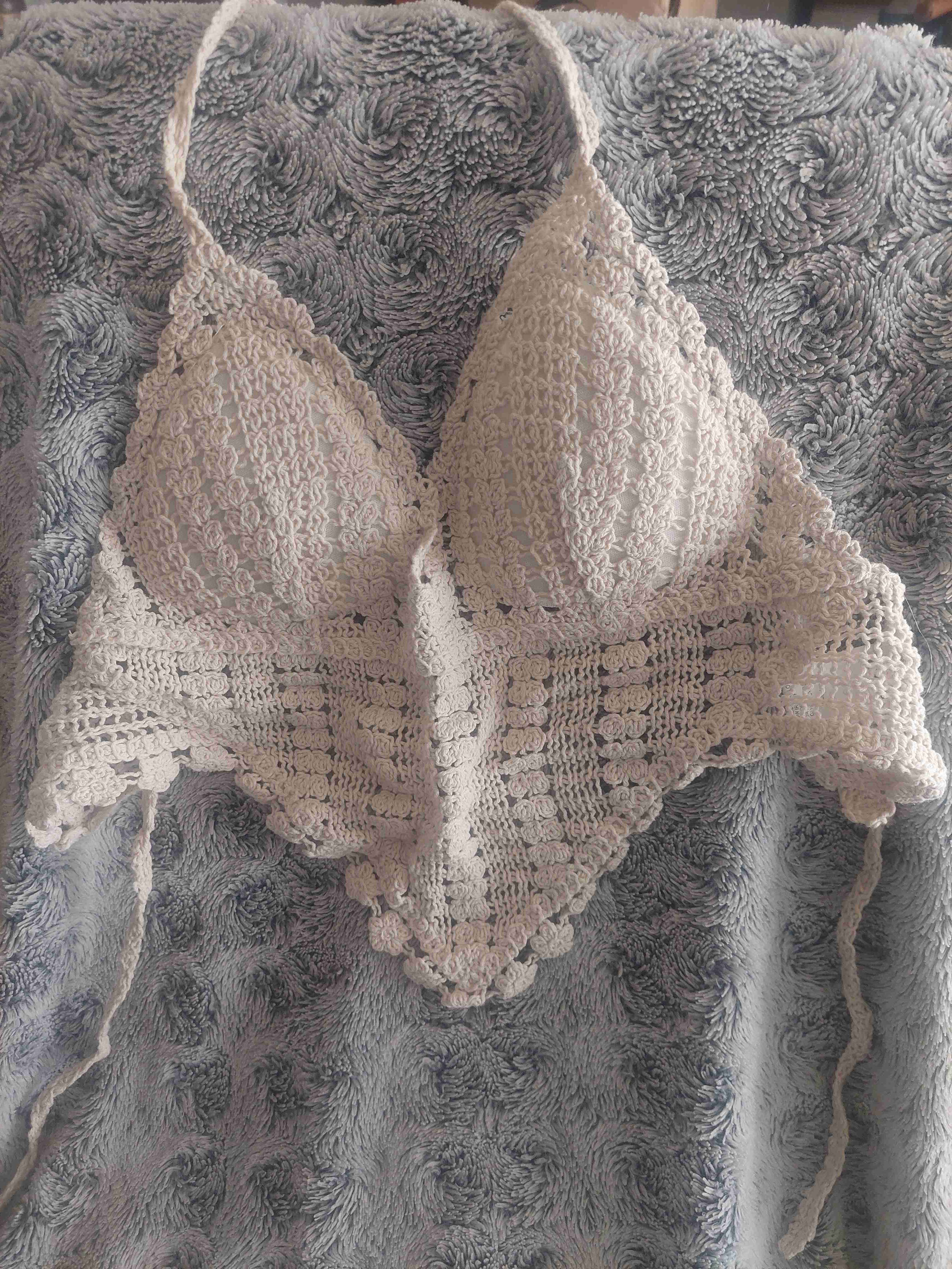 Top crochet beige bohemio - miniatura 3