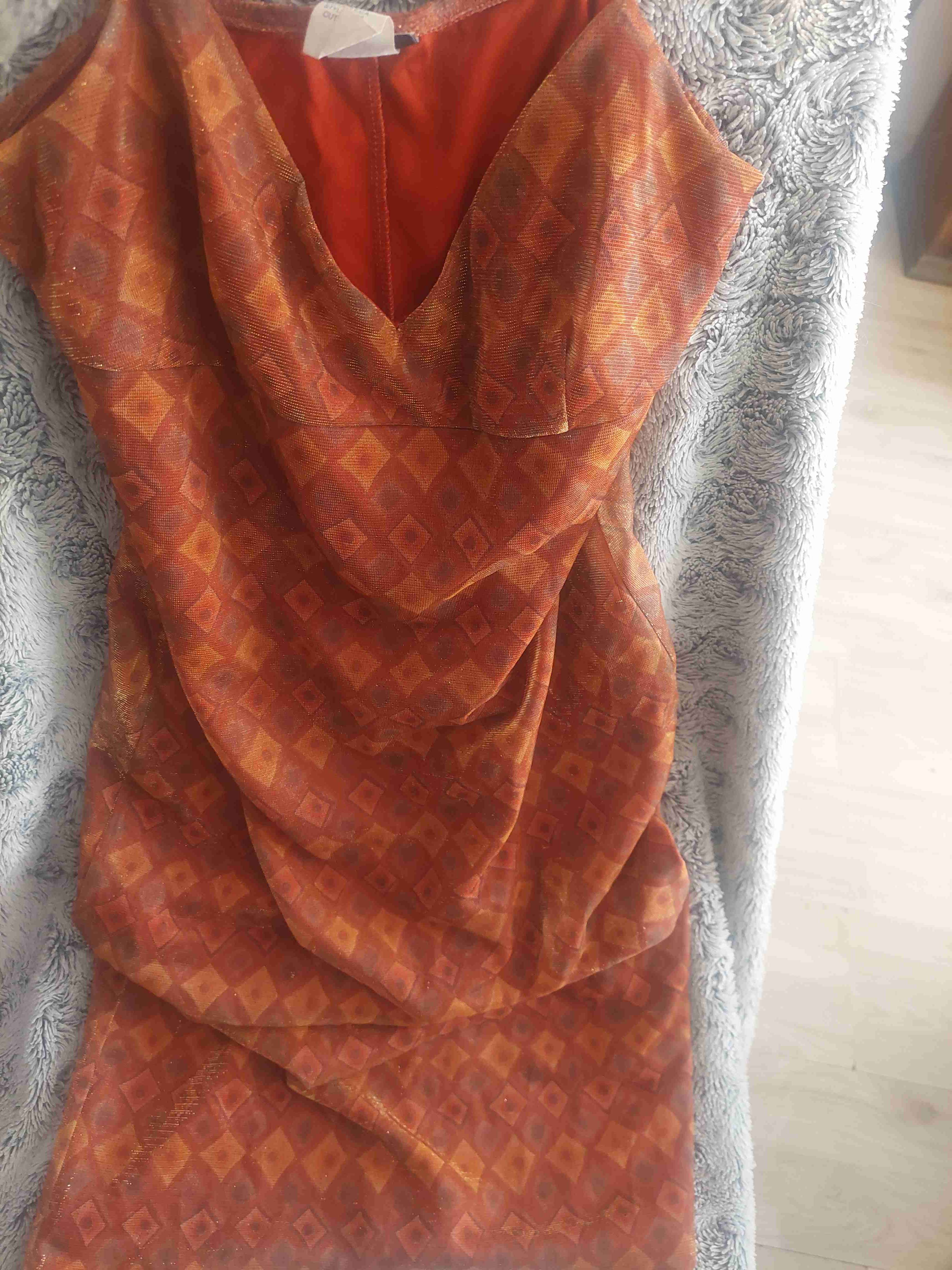 Vestido naranja con estampado geométrico - miniatura 1