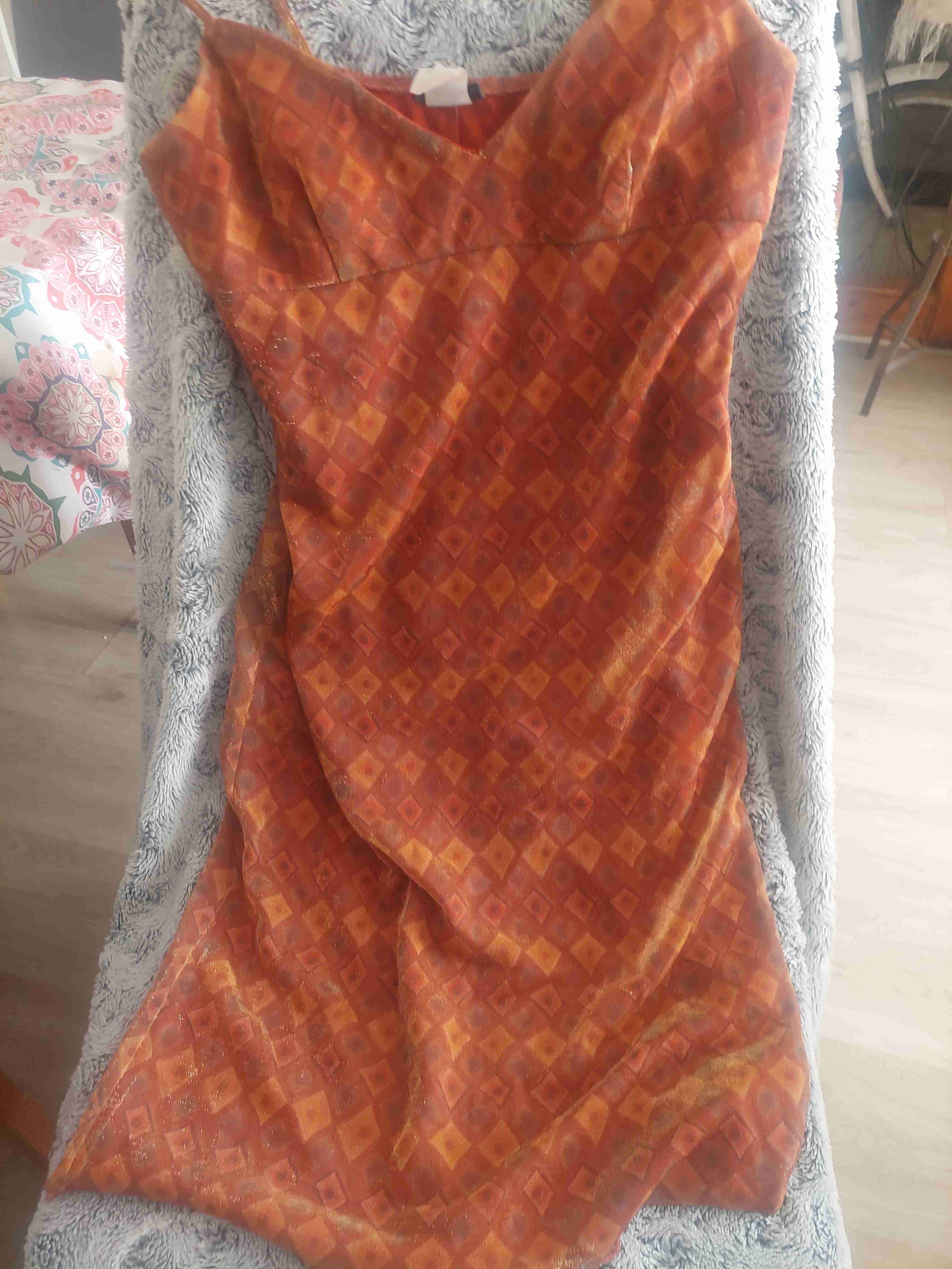 Vestido naranja con estampado geométrico - miniatura 2