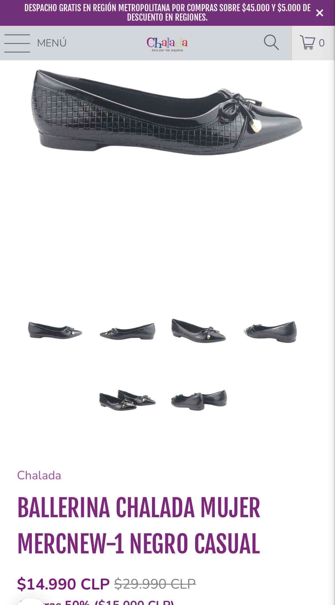 Zapato Mujer Casual, color Negro- Chalada - T38 - miniatura 5