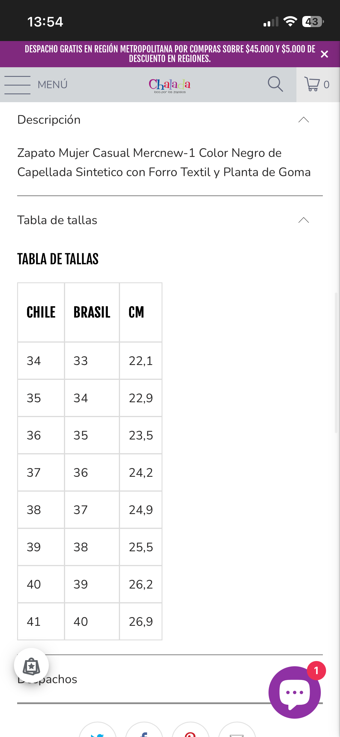 Zapato Mujer Casual, color Negro- Chalada - T38 - miniatura 6