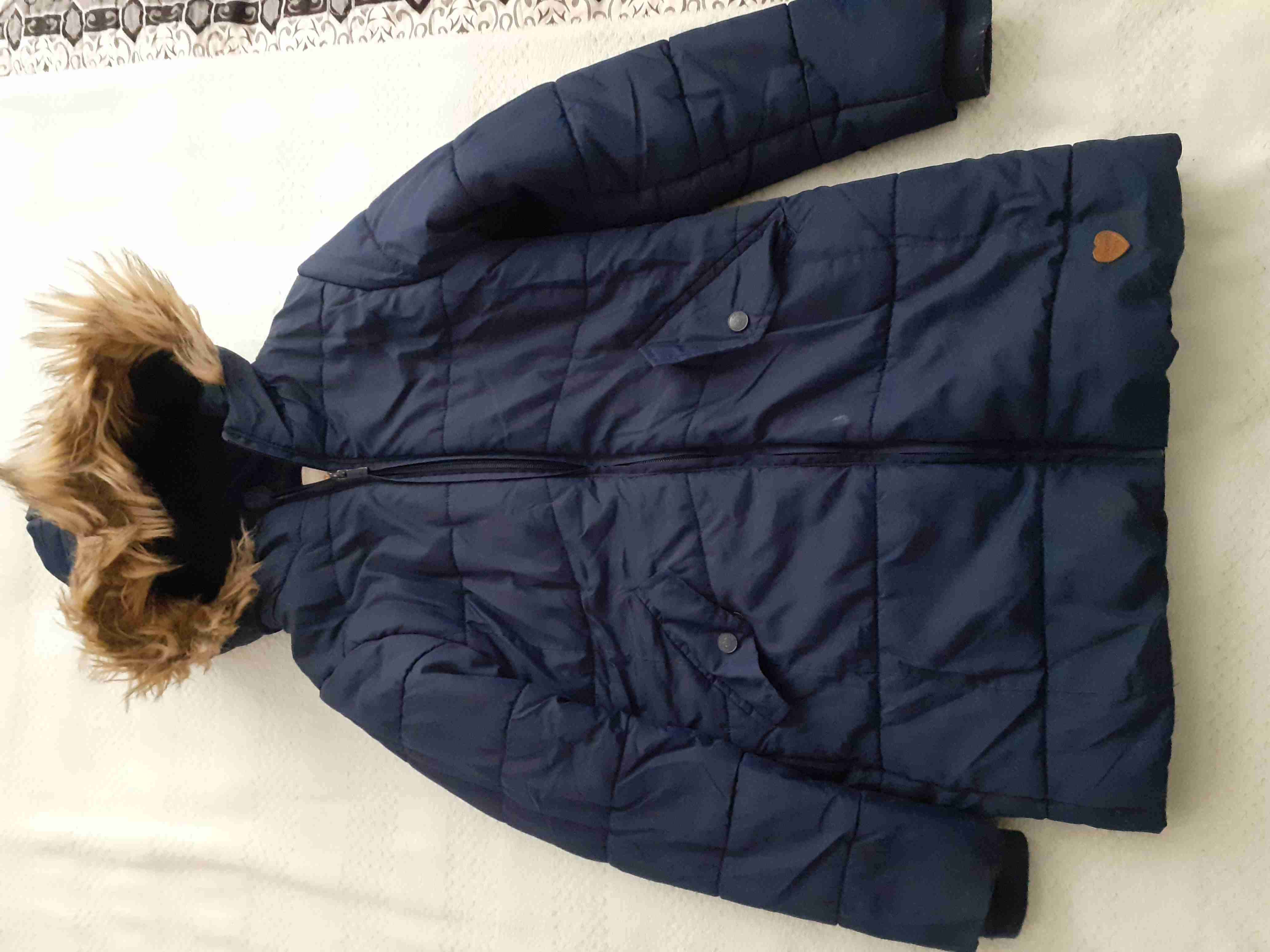 Para  azul con capucha de piel talla 10 - miniatura 2