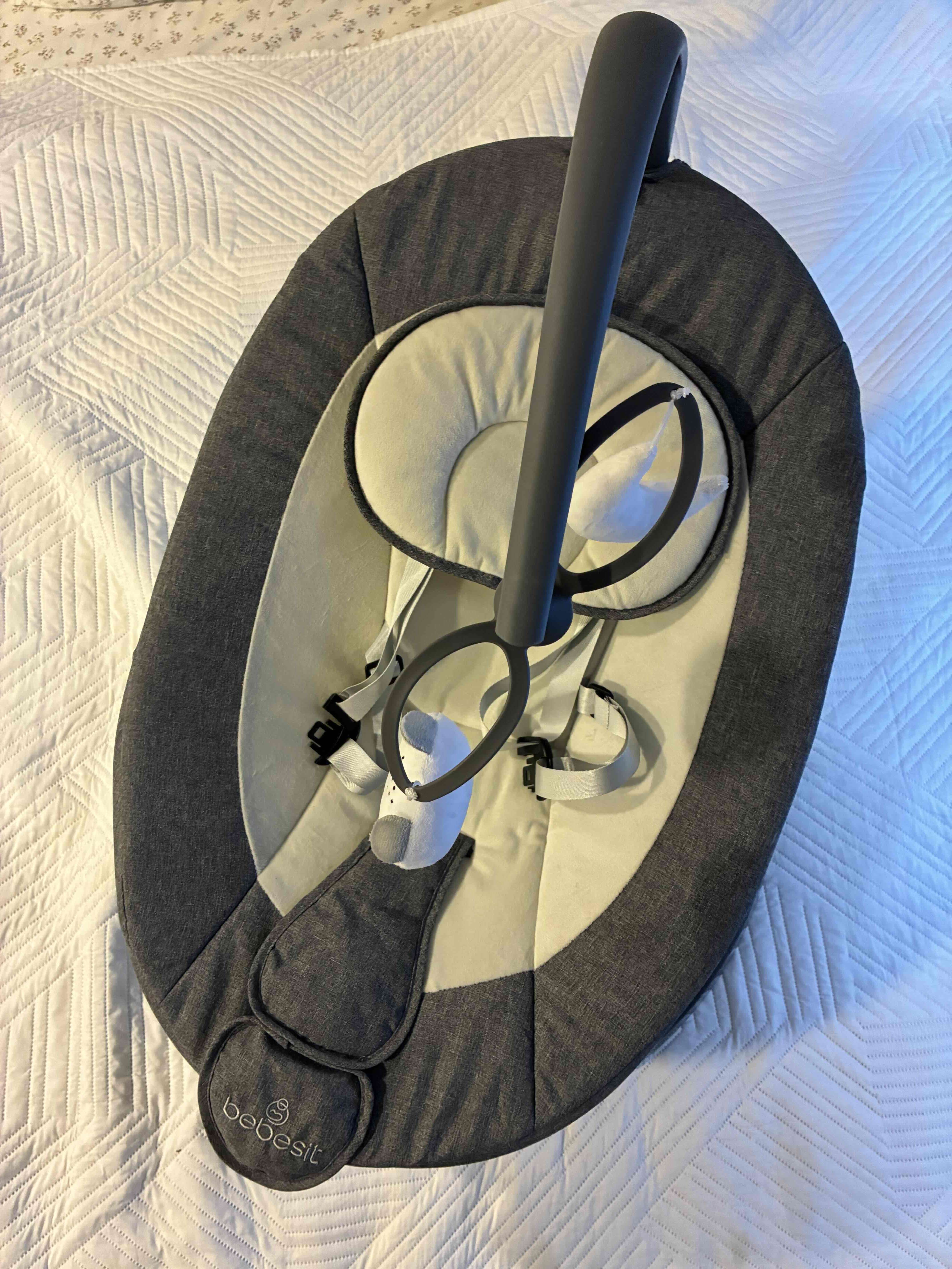 Silla mecedora para bebé gris - miniatura 6