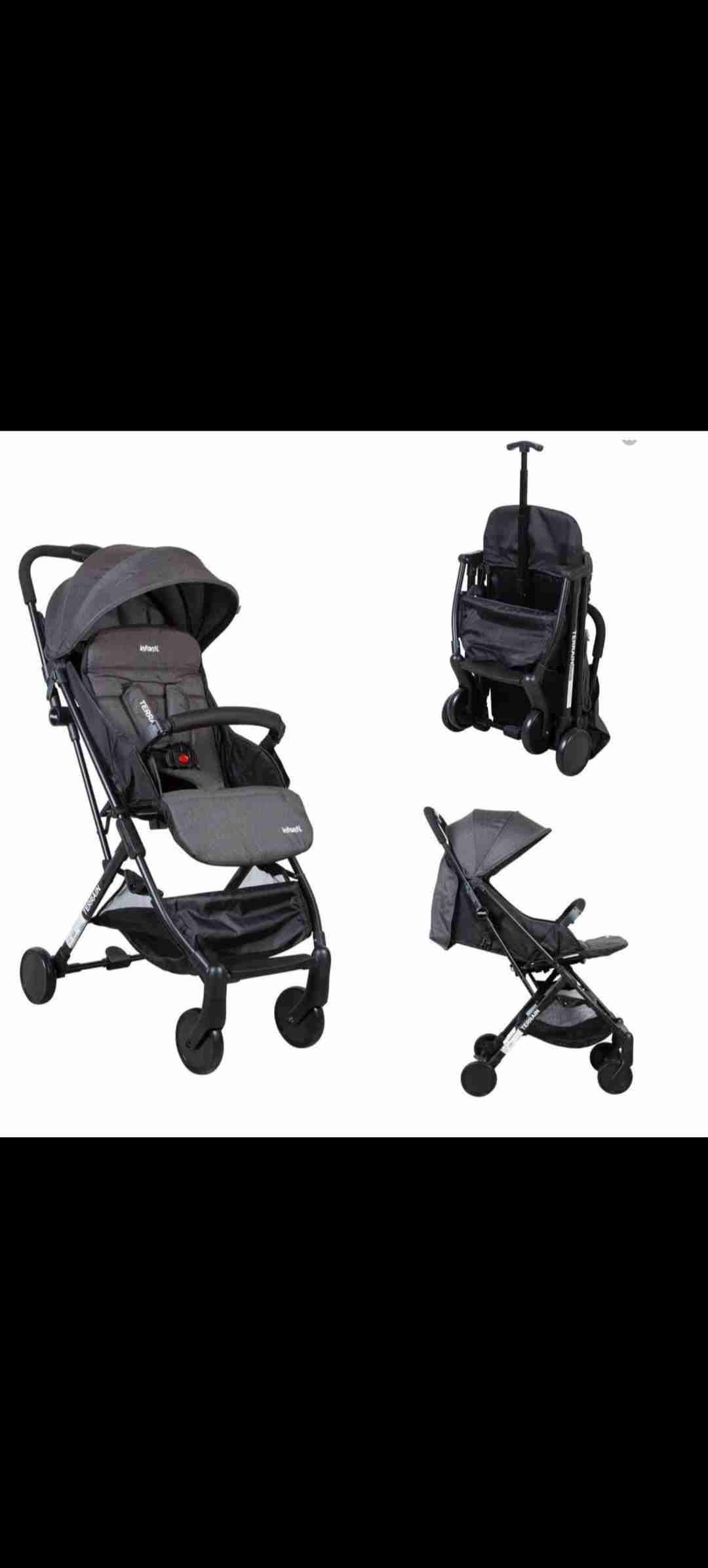 Coche de bebé plegable gris