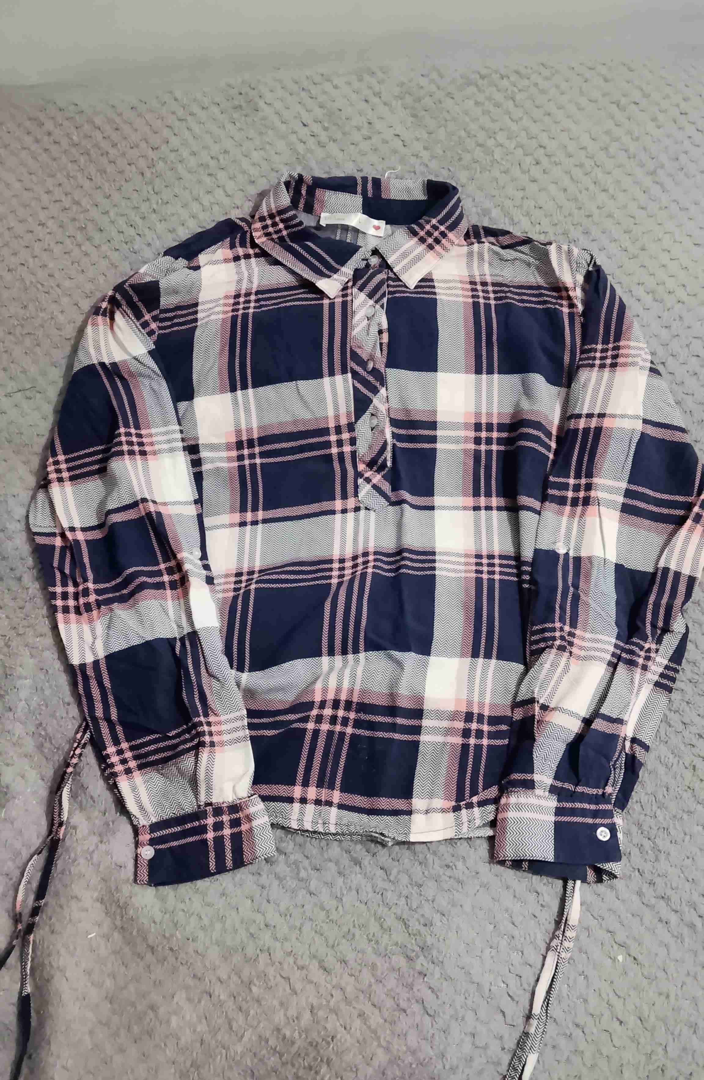 Blusa a cuadros azul y rosado - miniatura 1