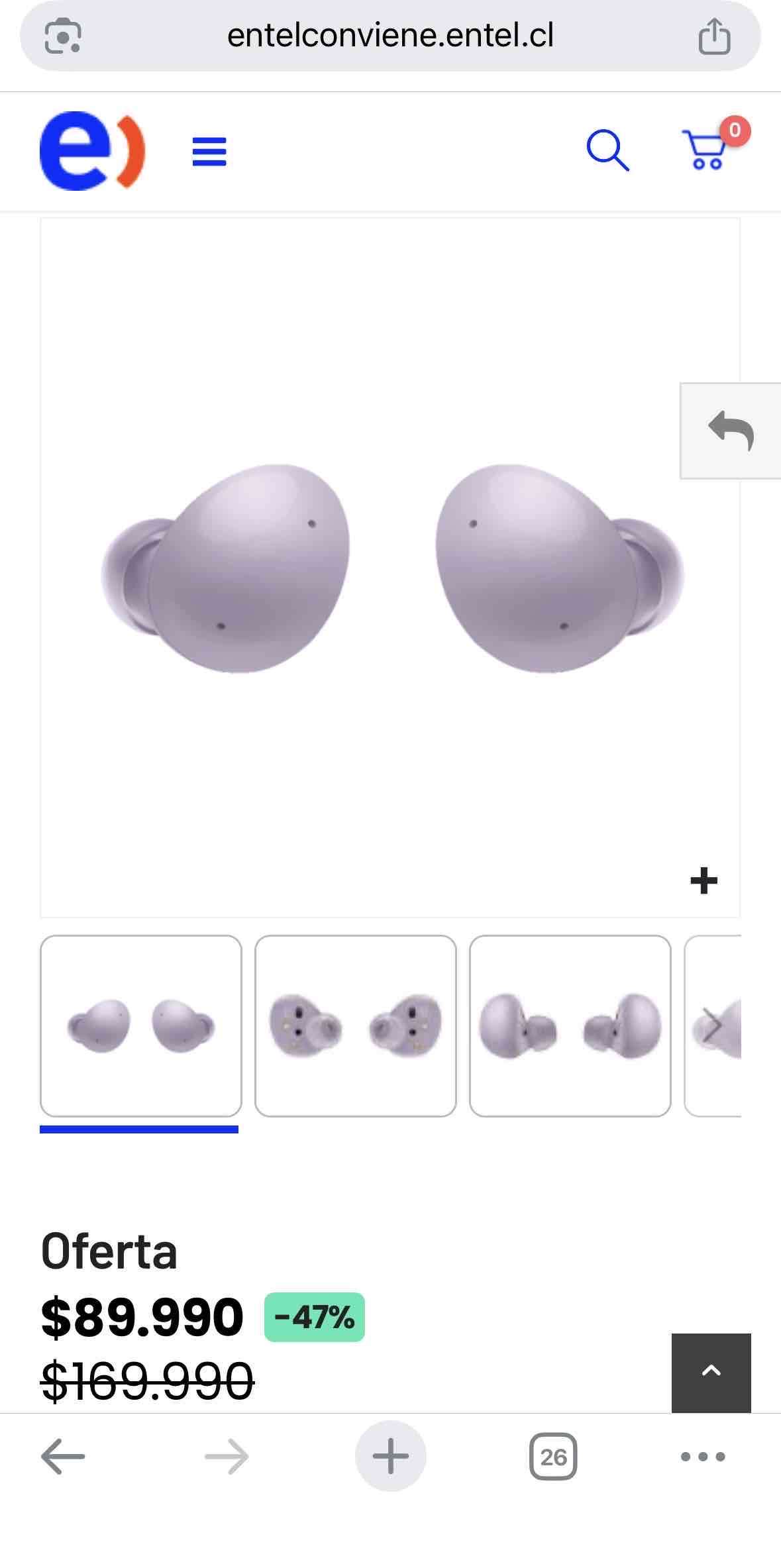 Audífonos inalámbricos Samsung Bugs 2 violeta - miniatura 2