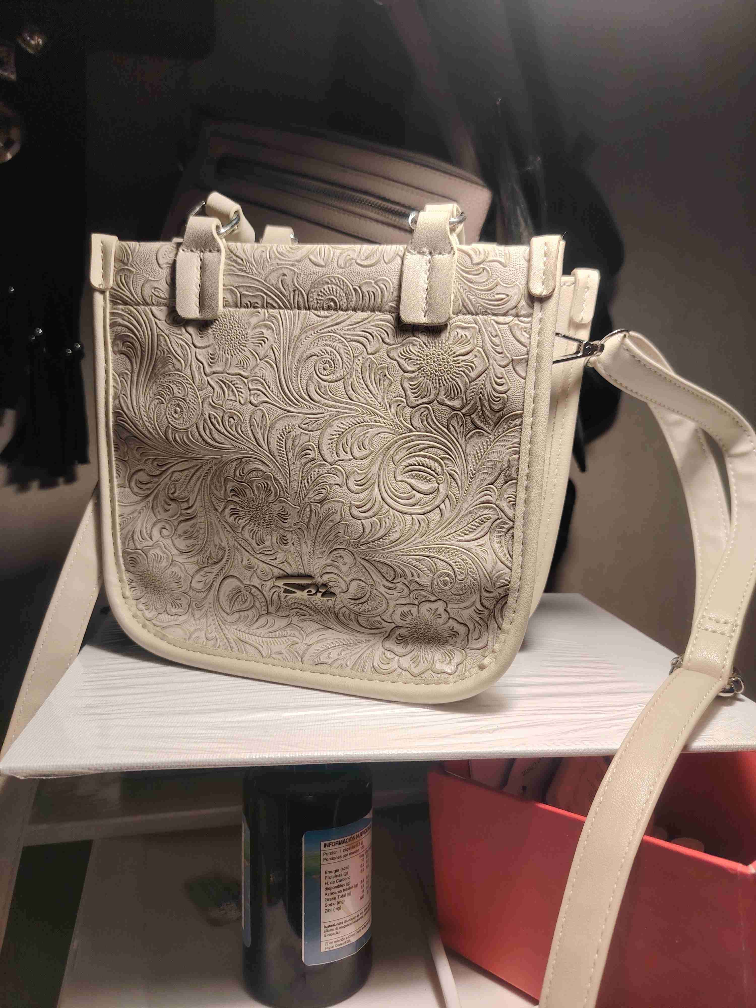 Cartera Sei beige con diseño floral - miniatura 2