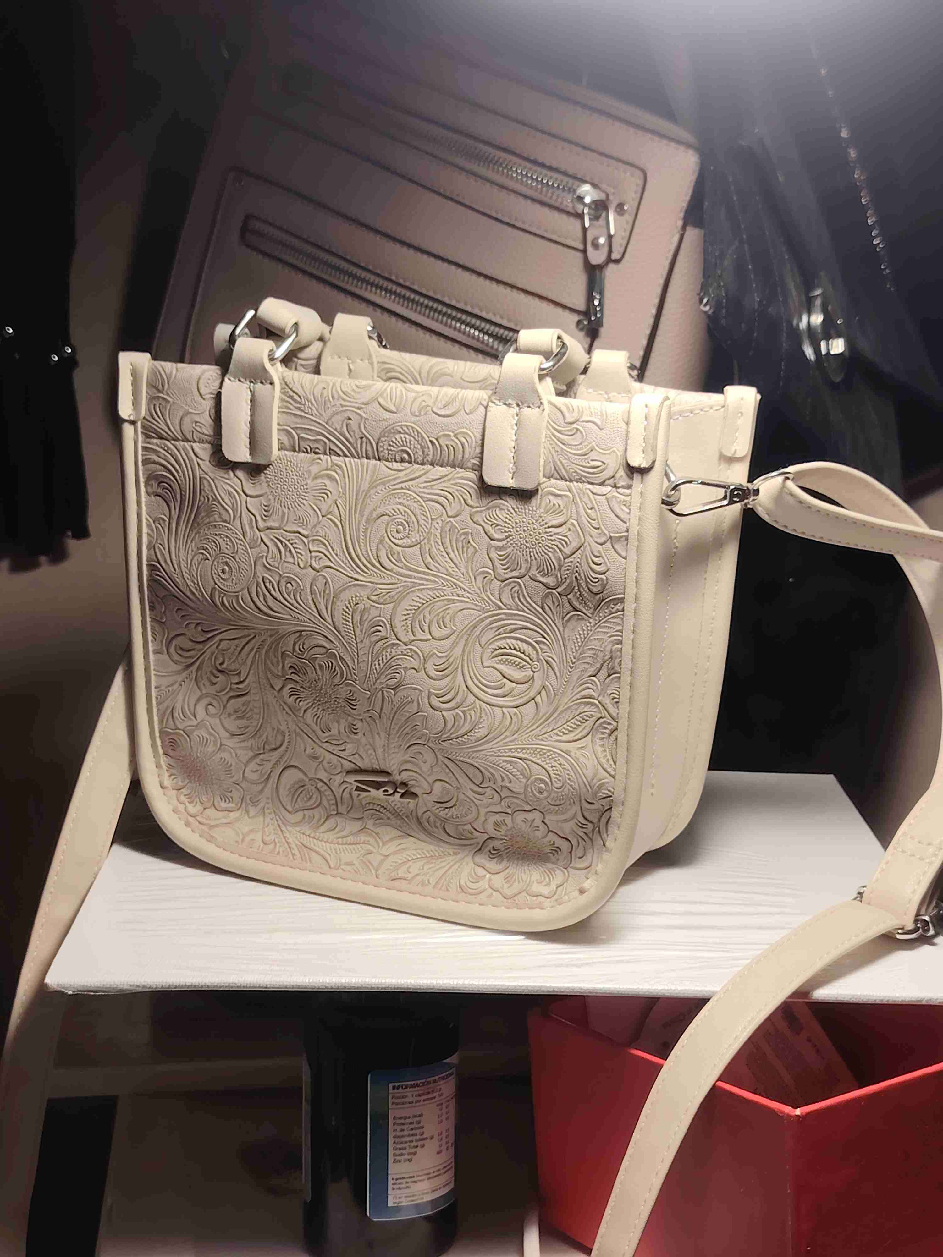 Cartera Sei beige con diseño floral - miniatura 3