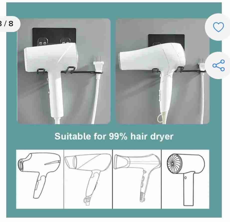 Soporte secador de pared negro - miniatura 2