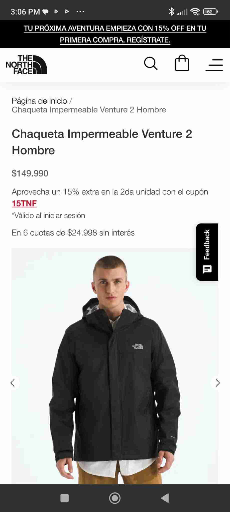 Chaqueta negra The North Face - miniatura 4