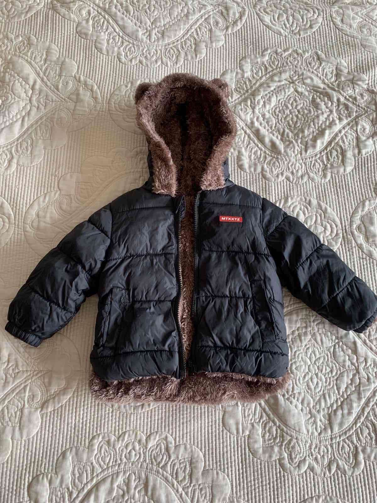 Parka infantil tricolor con capucha - miniatura 3