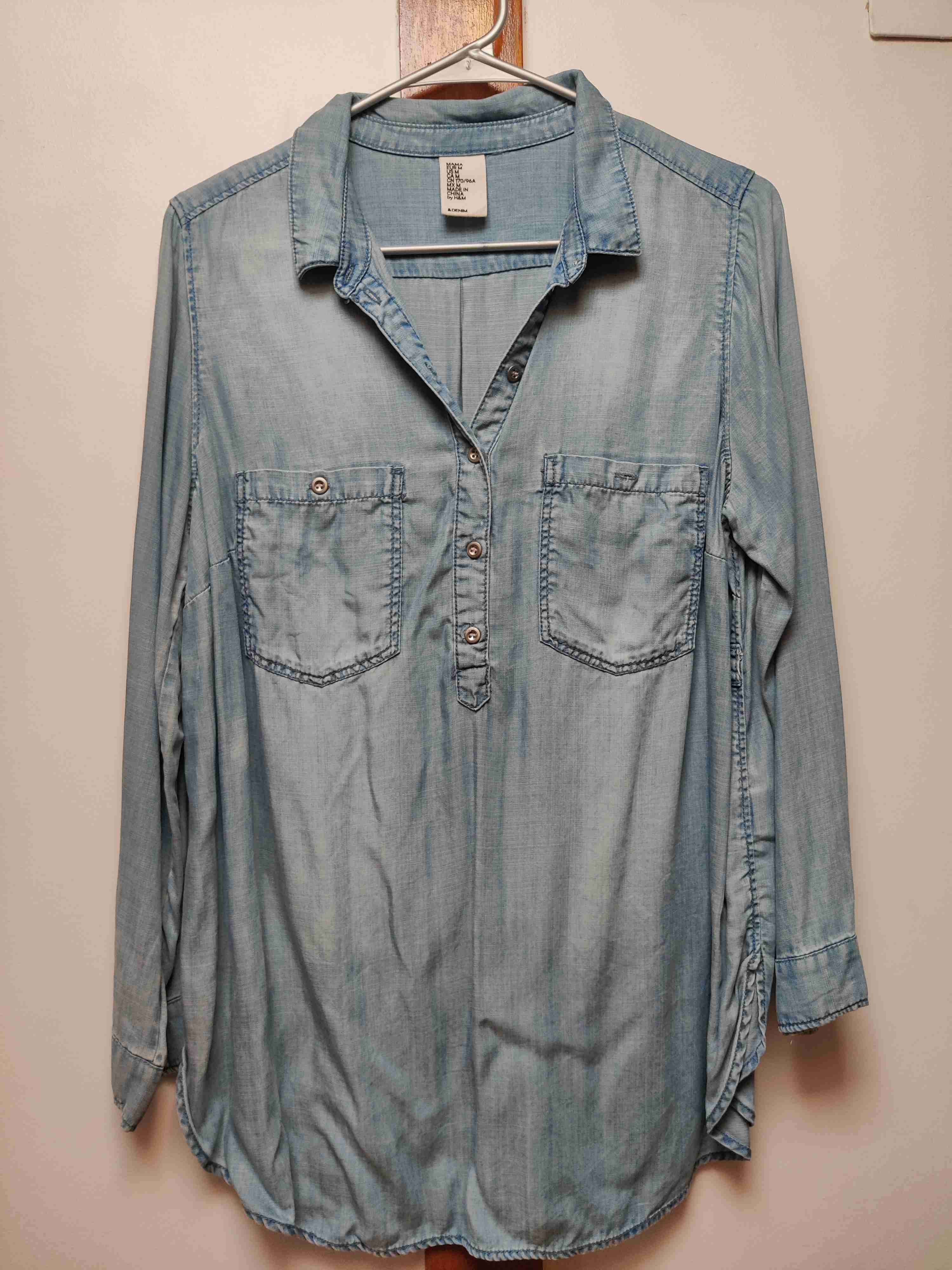 Camisa de mezclilla H&M azul claro - miniatura 1