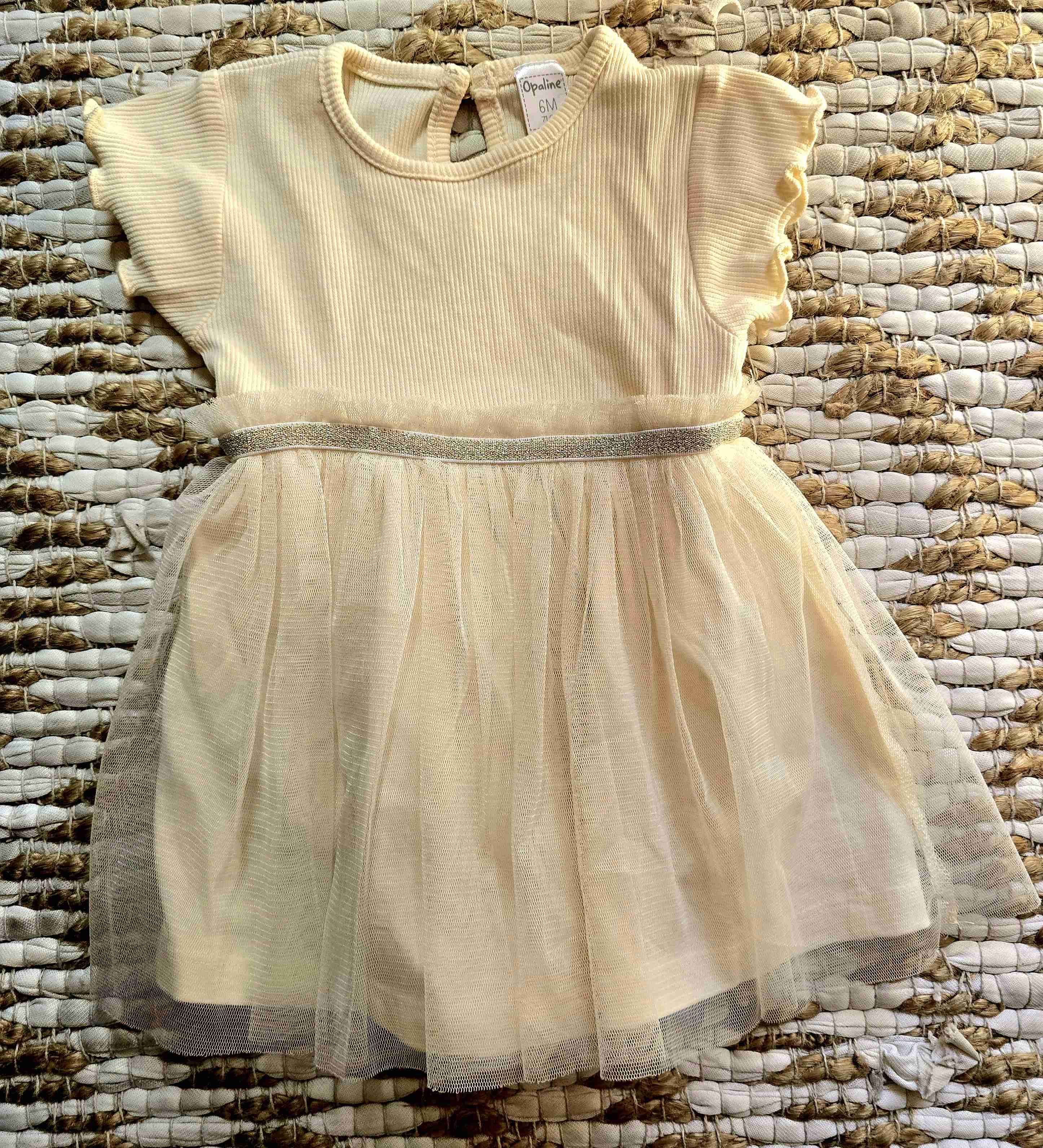 Vestido bebé con tul beige opaline - miniatura 2