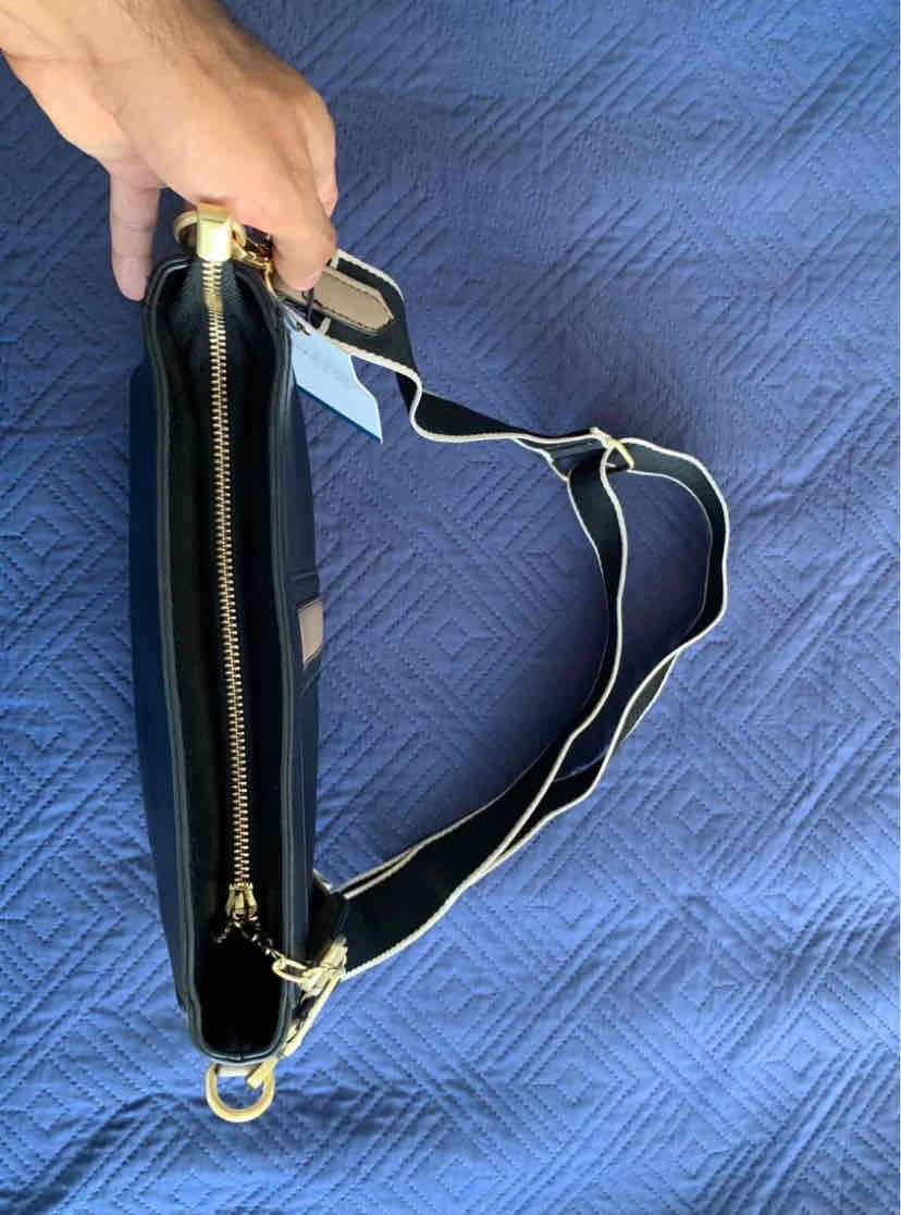 Bolso bandolera negro y beige - miniatura 4