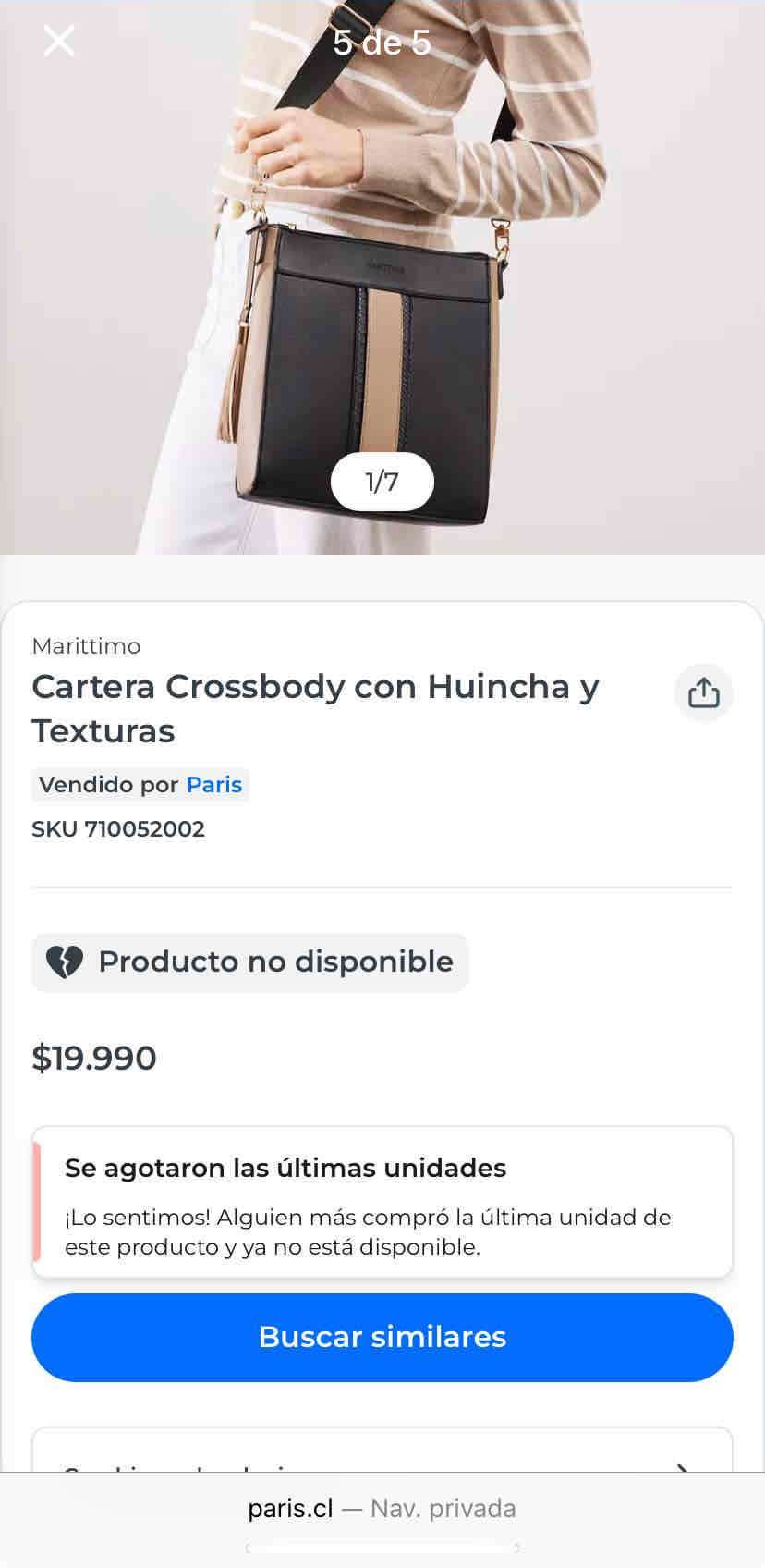 Bolso bandolera negro y beige - miniatura 6