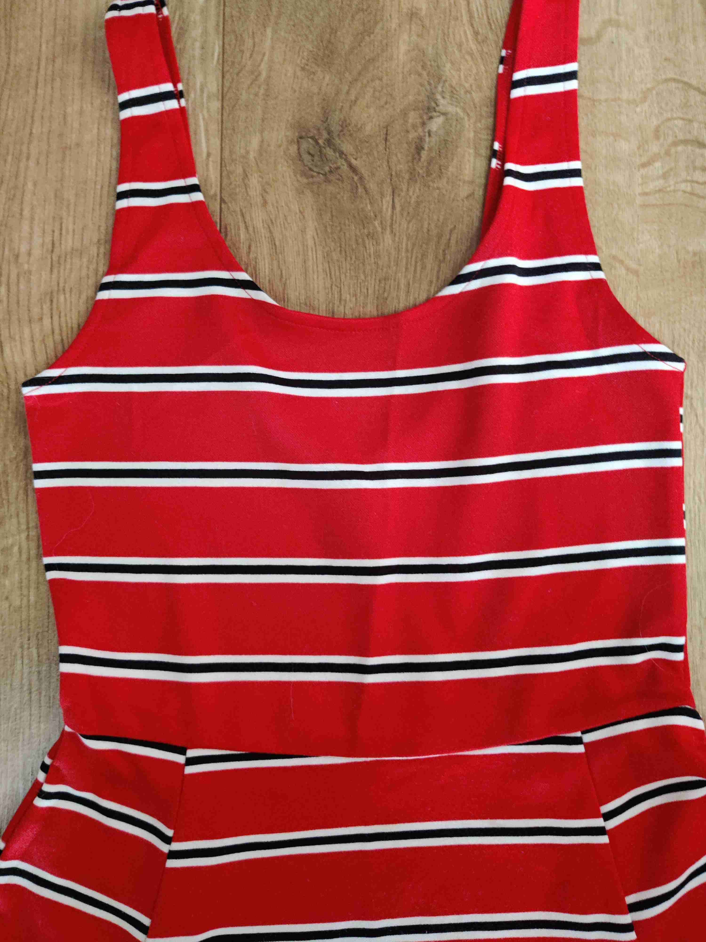 Vestido H&M rojo a rayas - miniatura 2