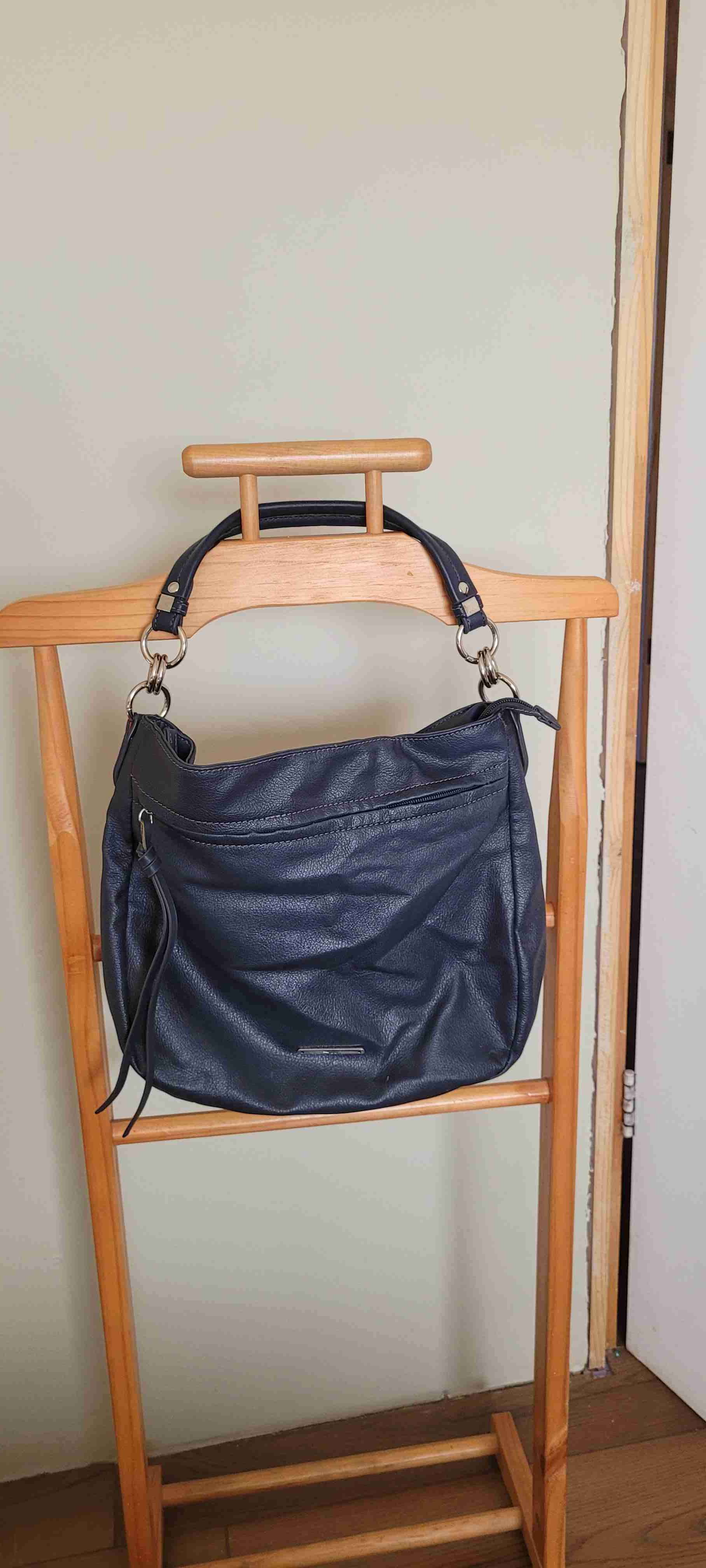 Bolso simil cuero azul grande - miniatura 1