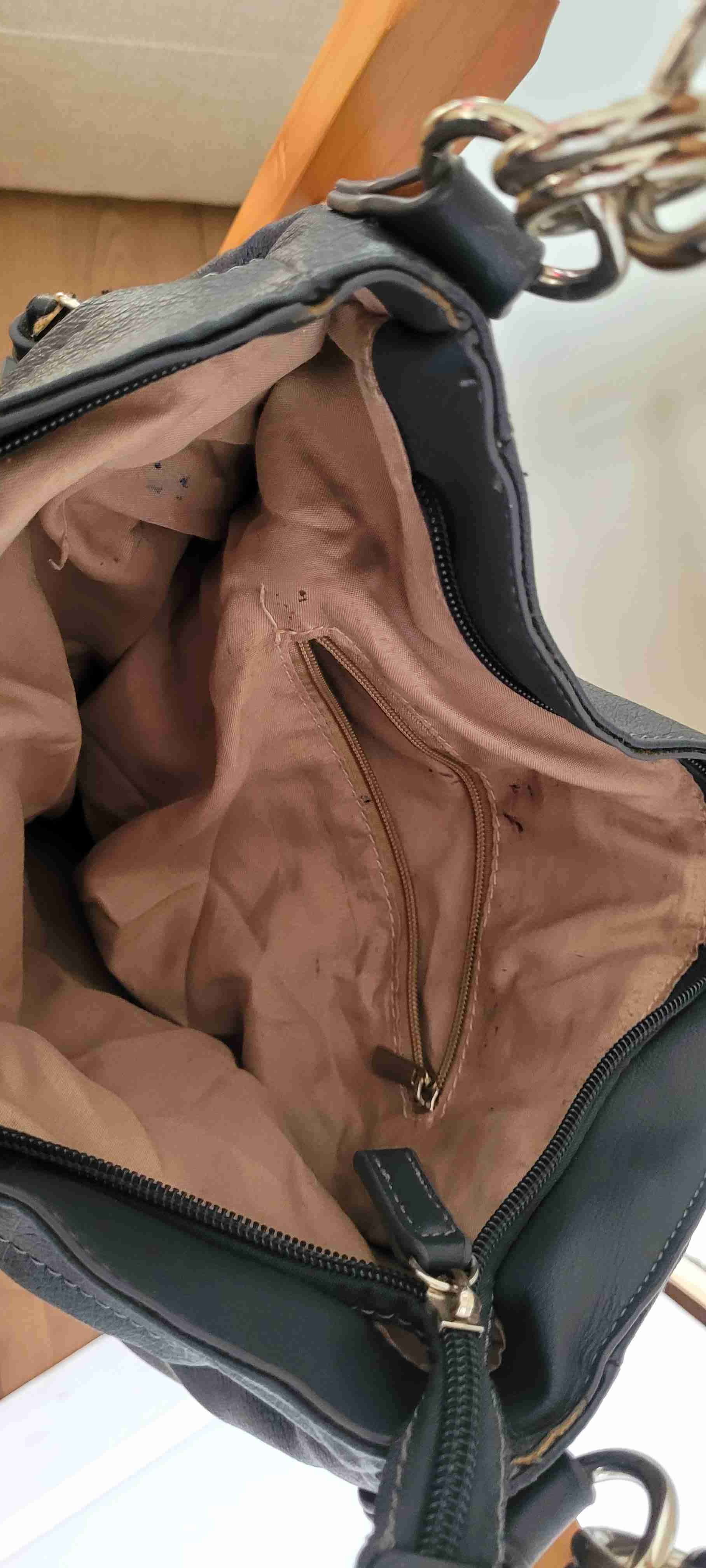 Bolso simil cuero azul grande - miniatura 2