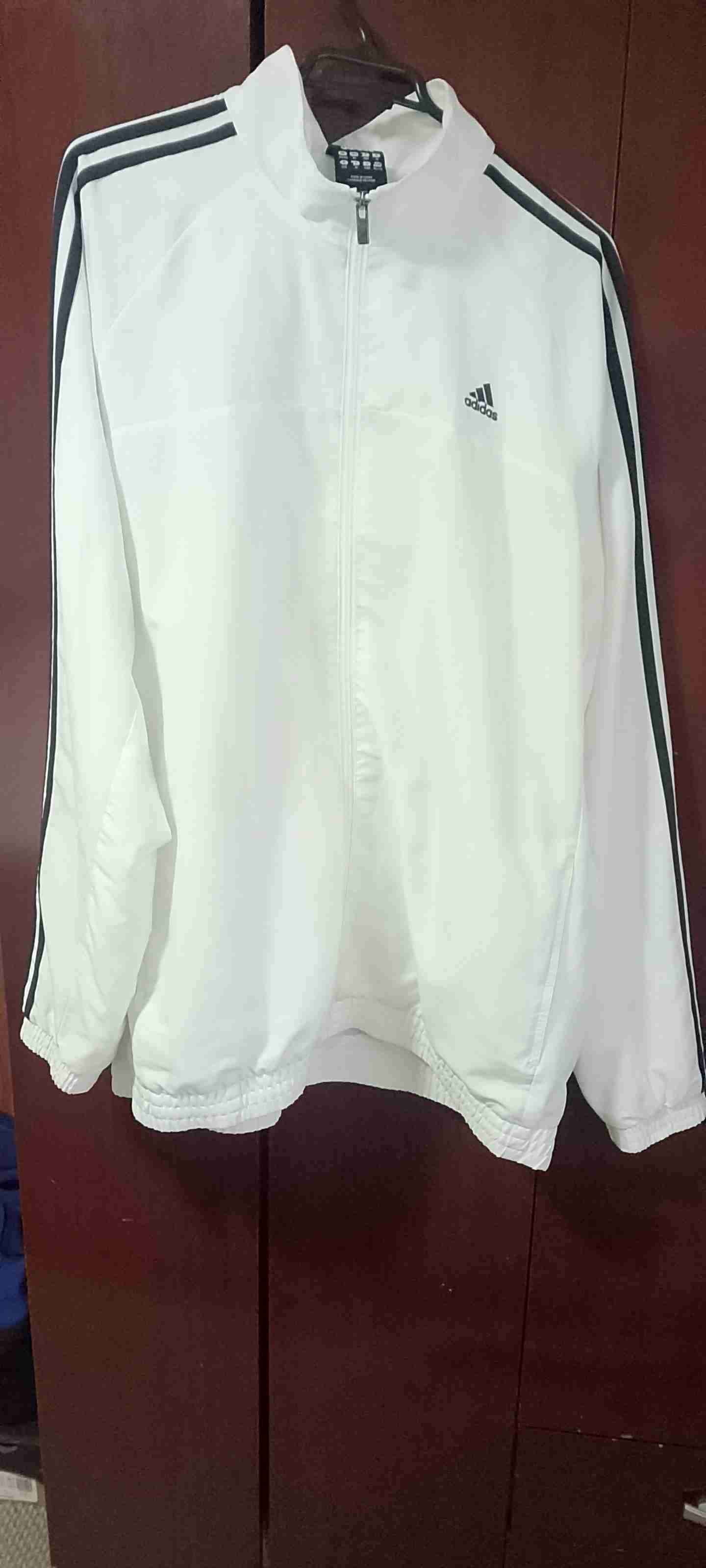 Polerón blanco Adidas con capucha - miniatura 2