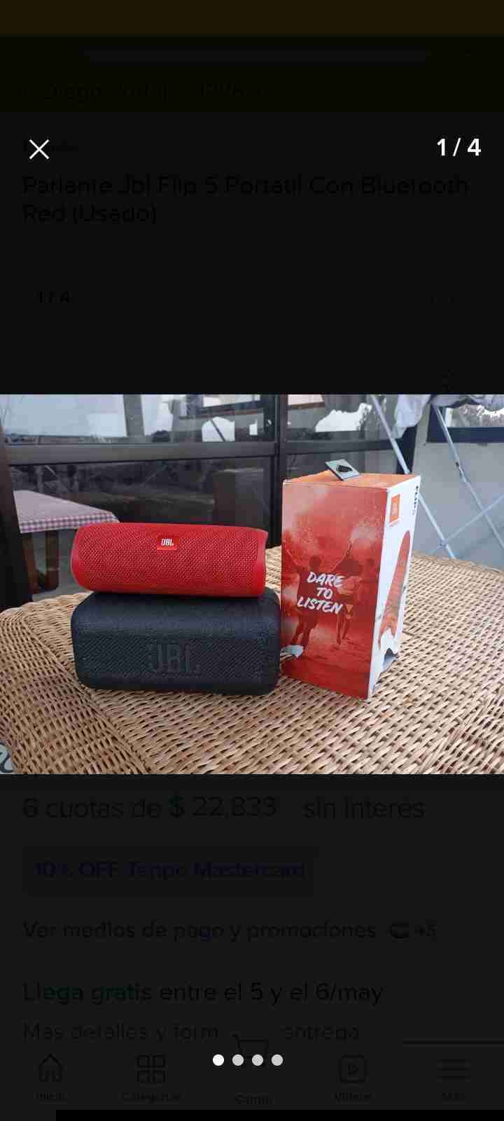 Parlante JBL Flip 5 rojo - miniatura 1