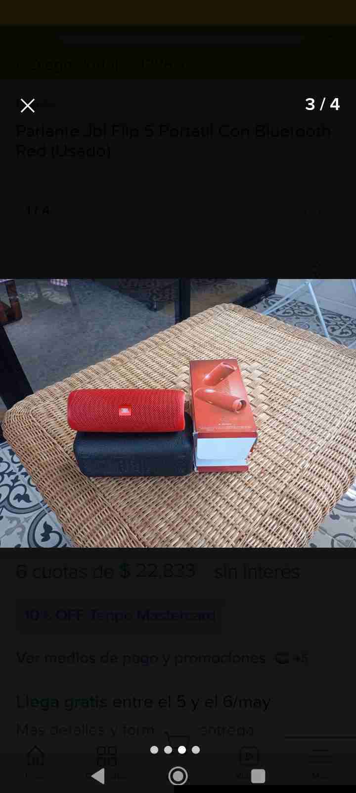 Parlante JBL Flip 5 rojo - miniatura 2