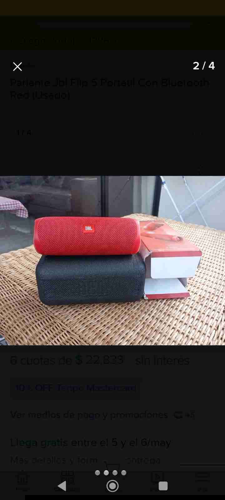 Parlante JBL Flip 5 rojo - miniatura 3