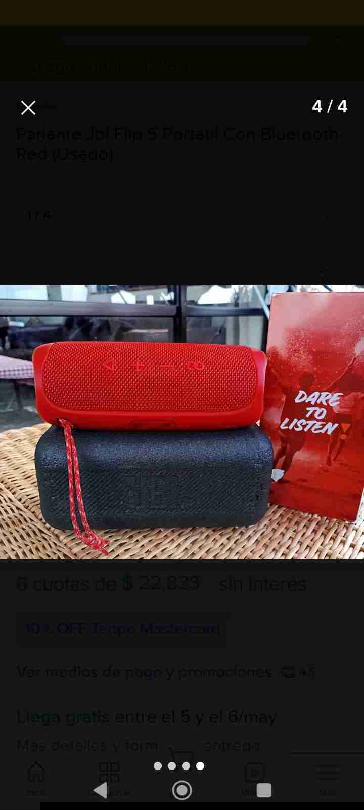 Parlante JBL Flip 5 rojo - miniatura 4