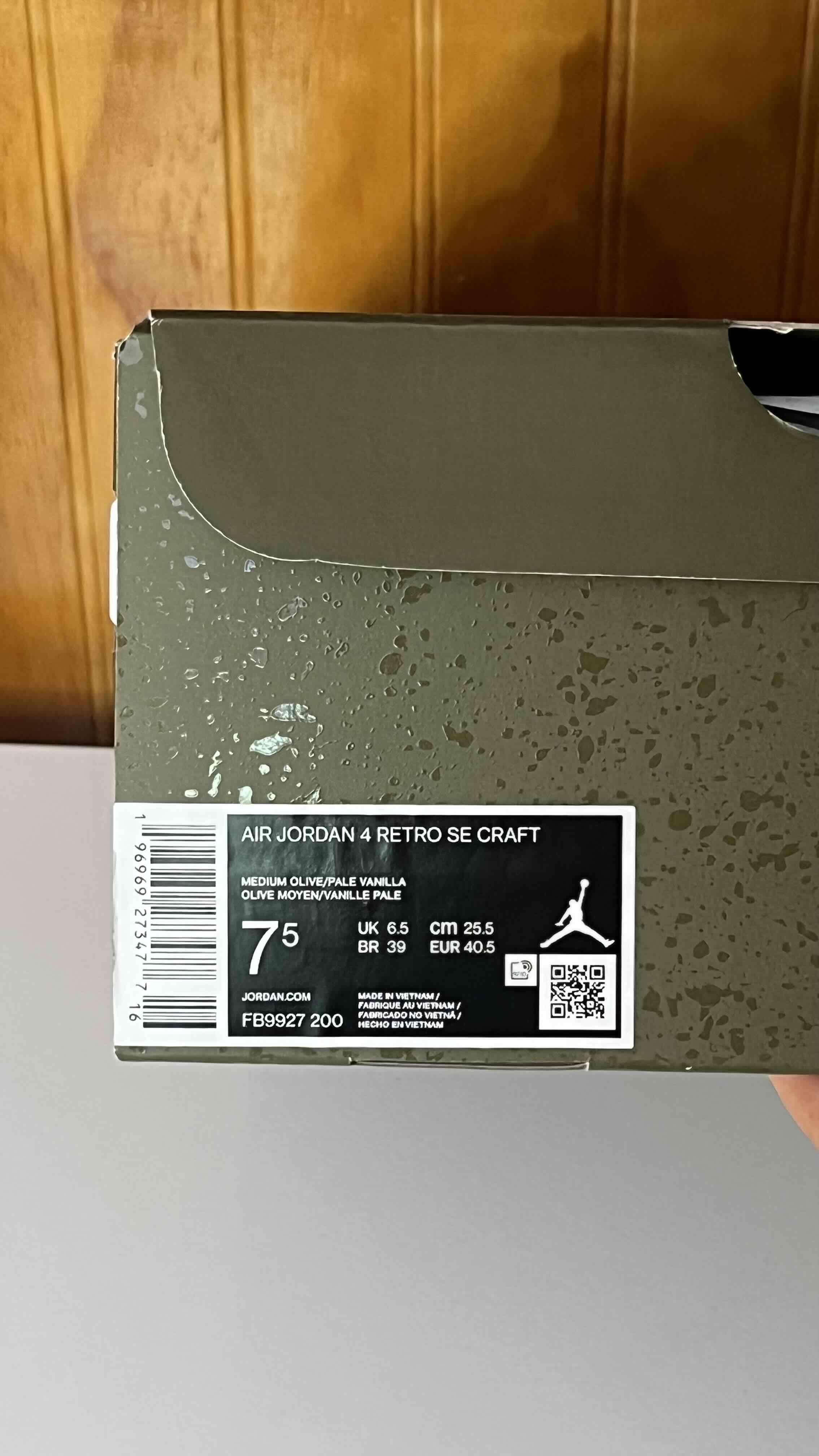 Jordan retro 4 craft olive 8us - miniatura 5