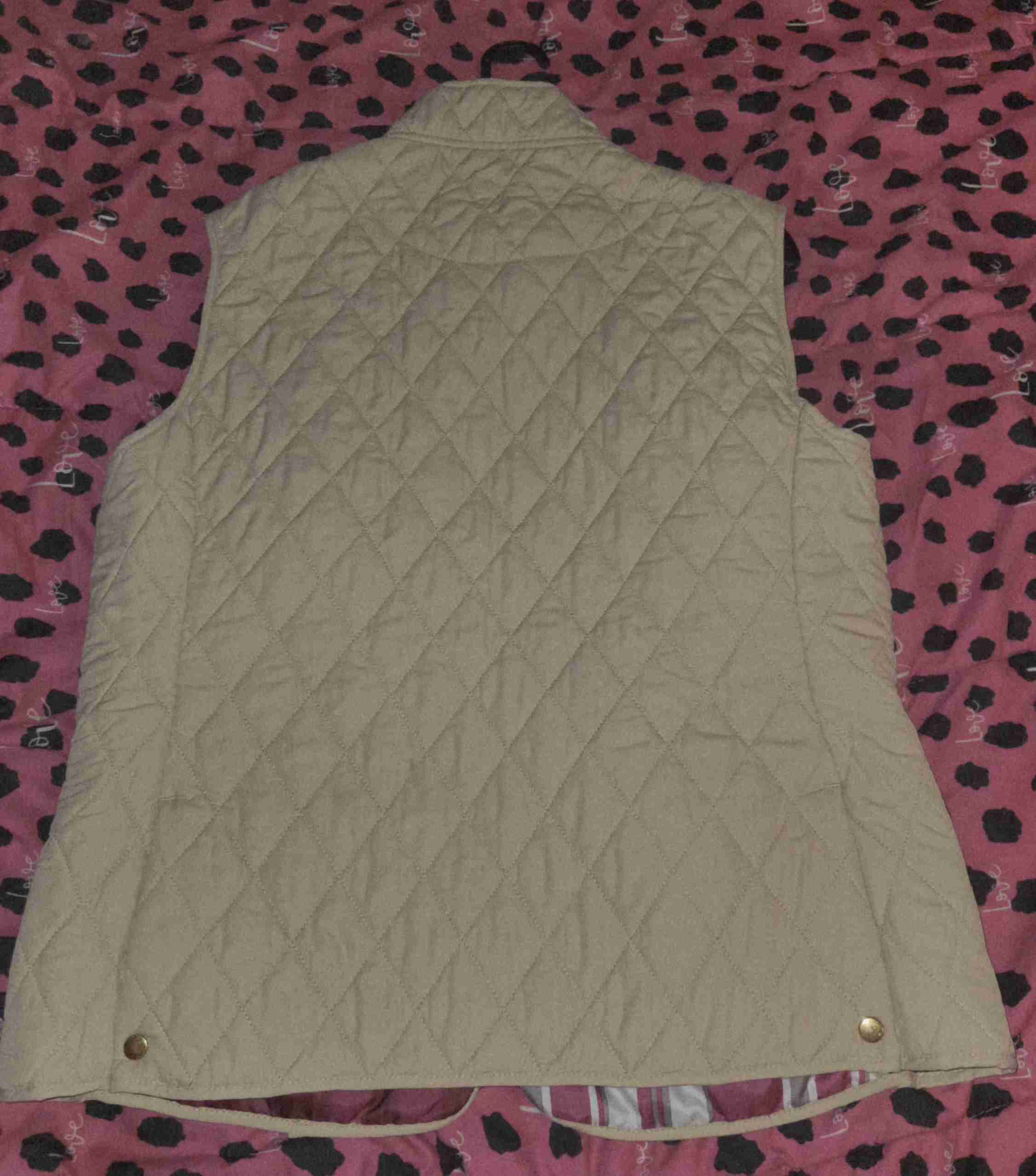 Chaleco acolchado beige sin mangas - miniatura 2