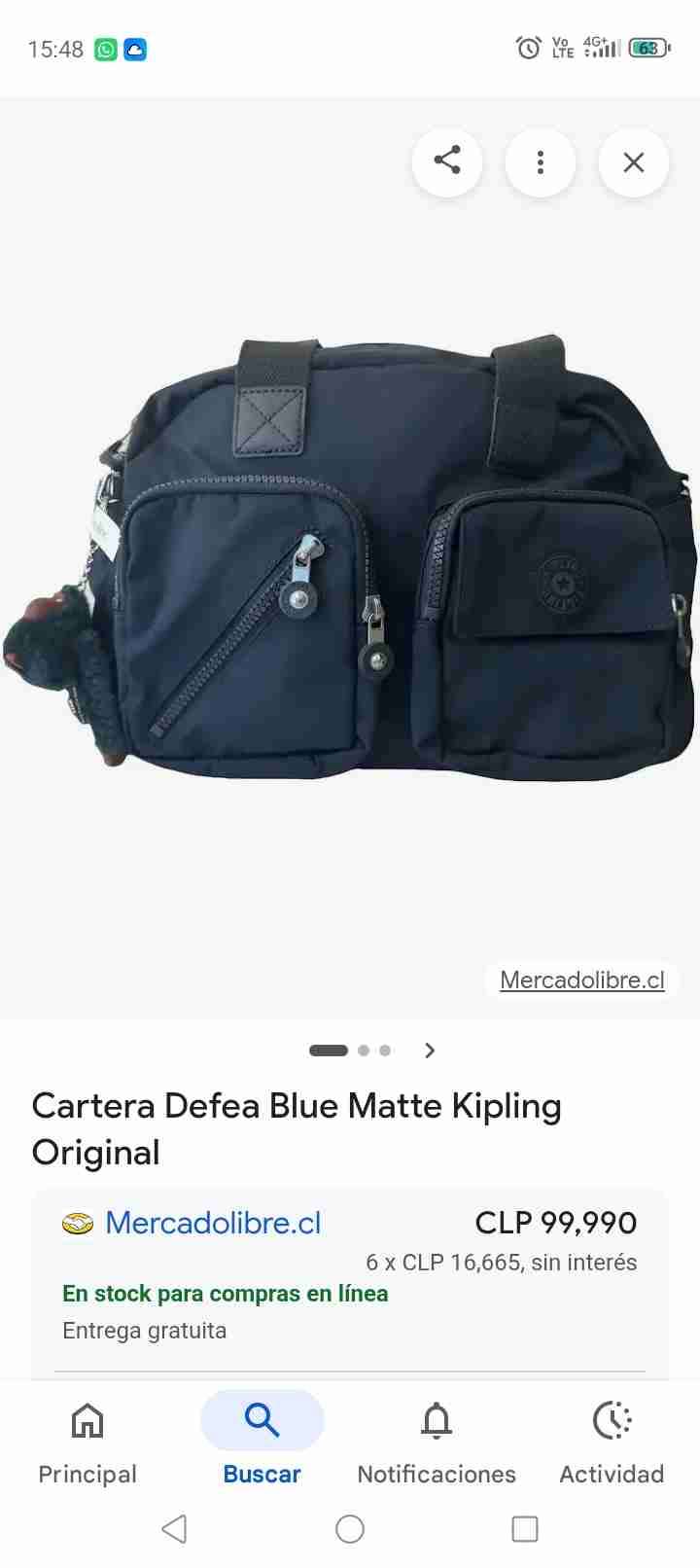 Bolso marca Kipling original - miniatura 5