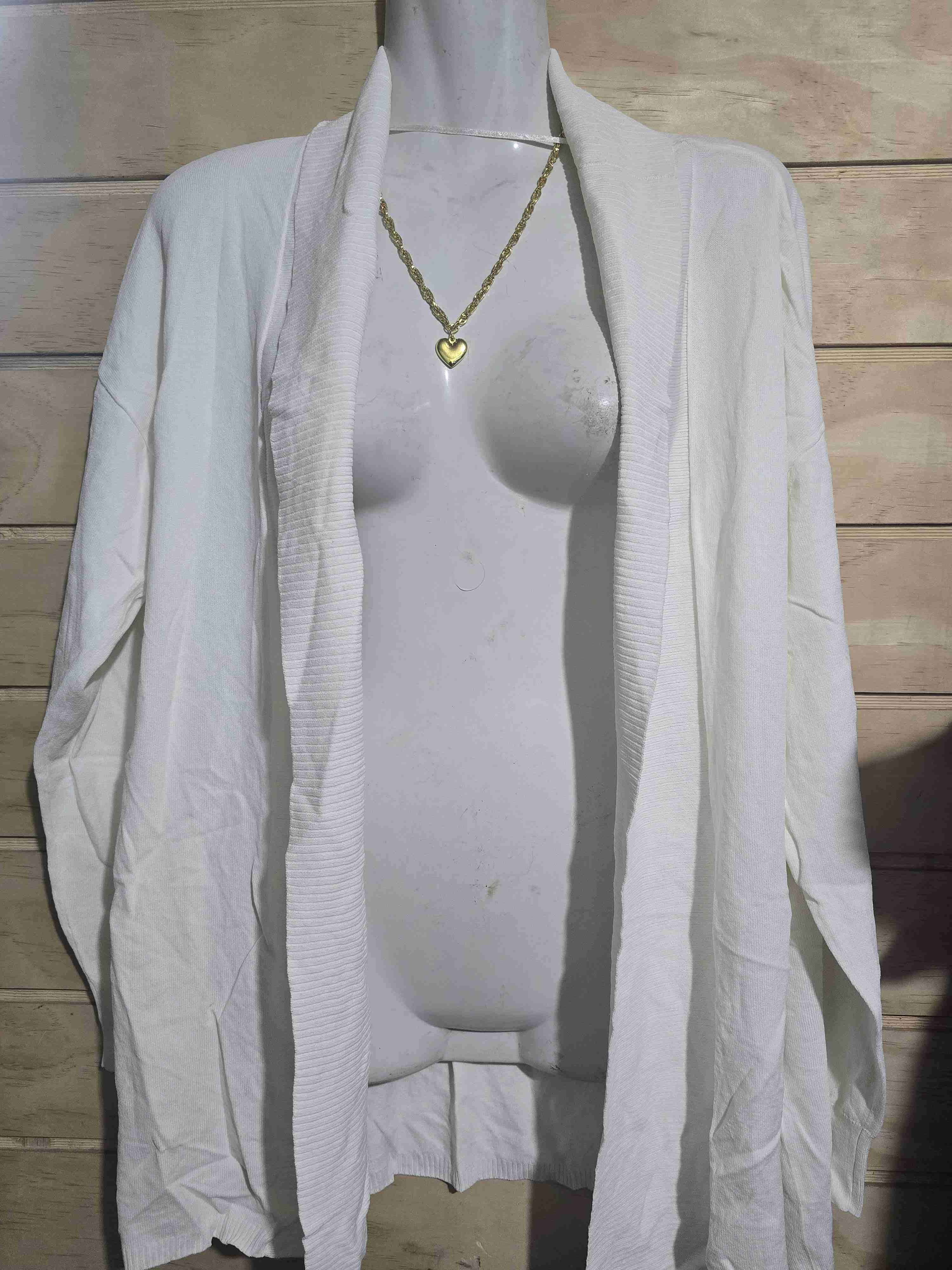 Cardigan blanco abierto - miniatura 2