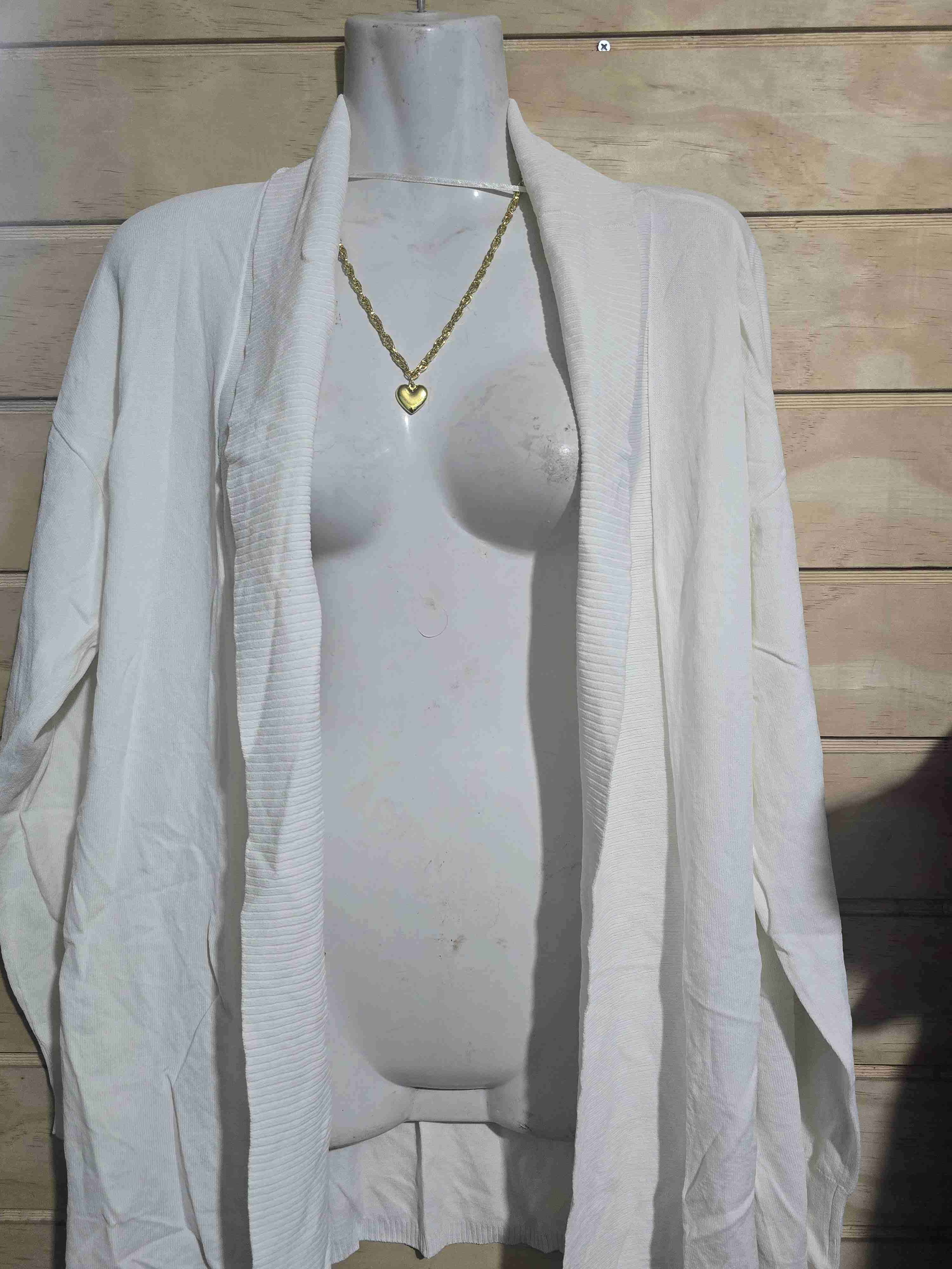 Cardigan blanco abierto - miniatura 3