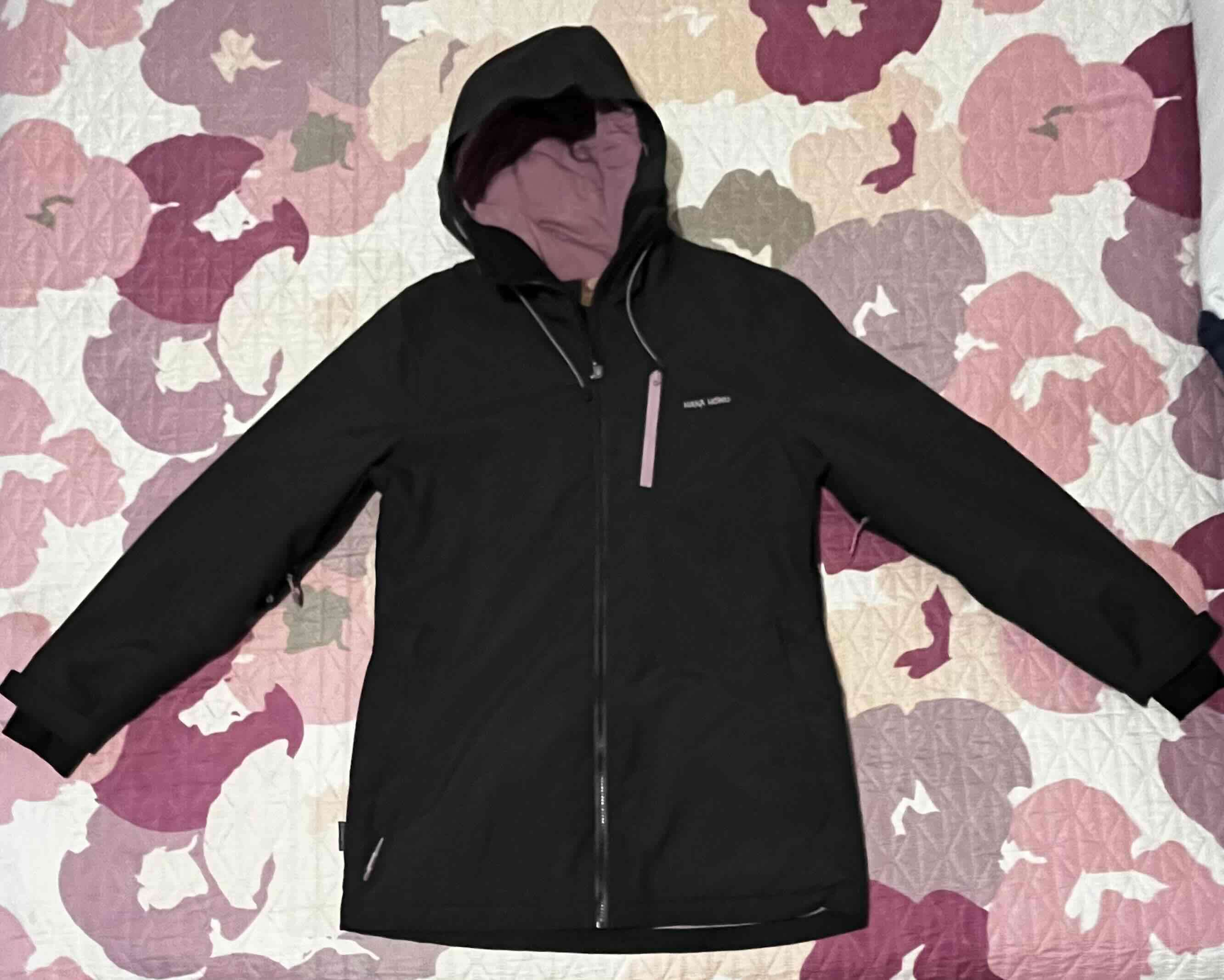 Parka Yety Haka Honu negra impermeable con capucha - miniatura 1