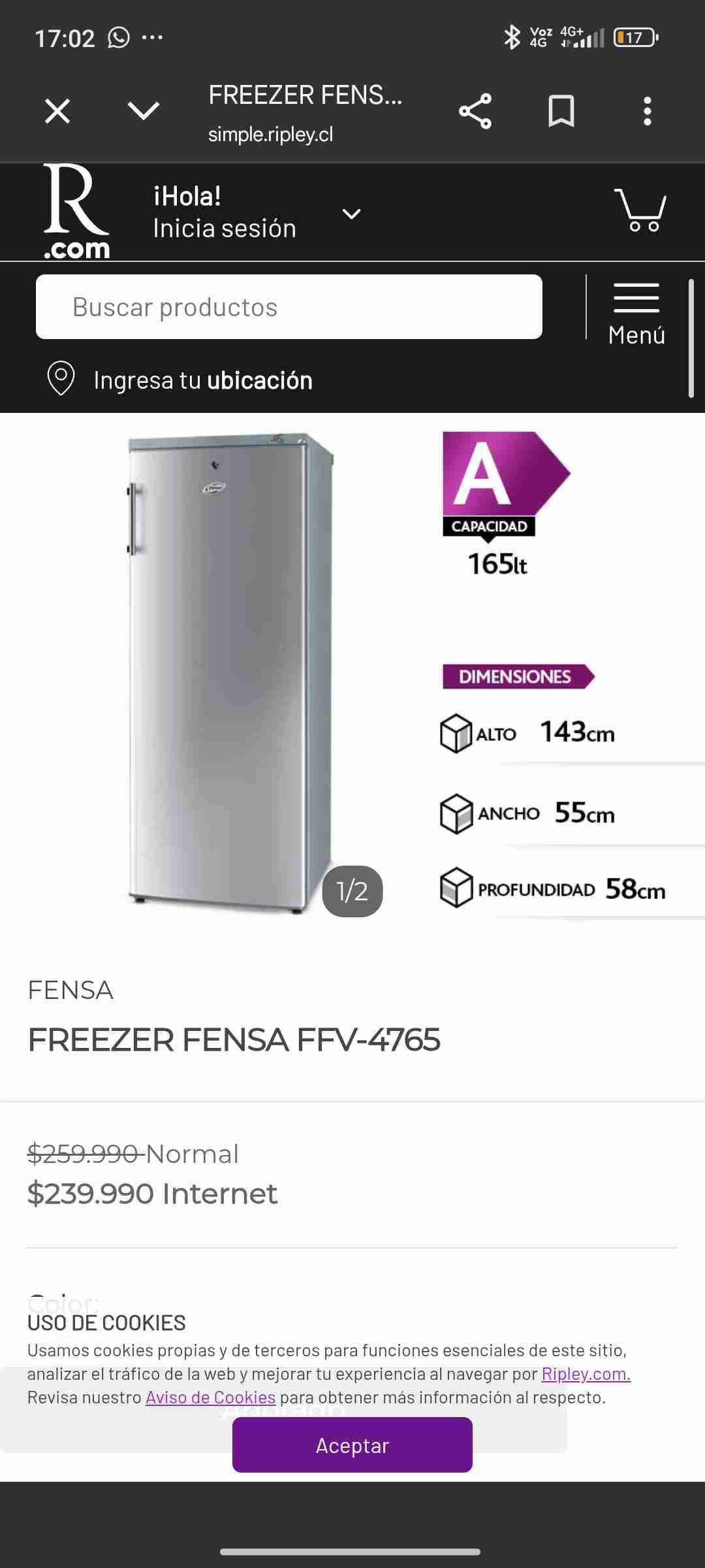 Congelador vertical gris Fensa 6 gabetas - miniatura 4