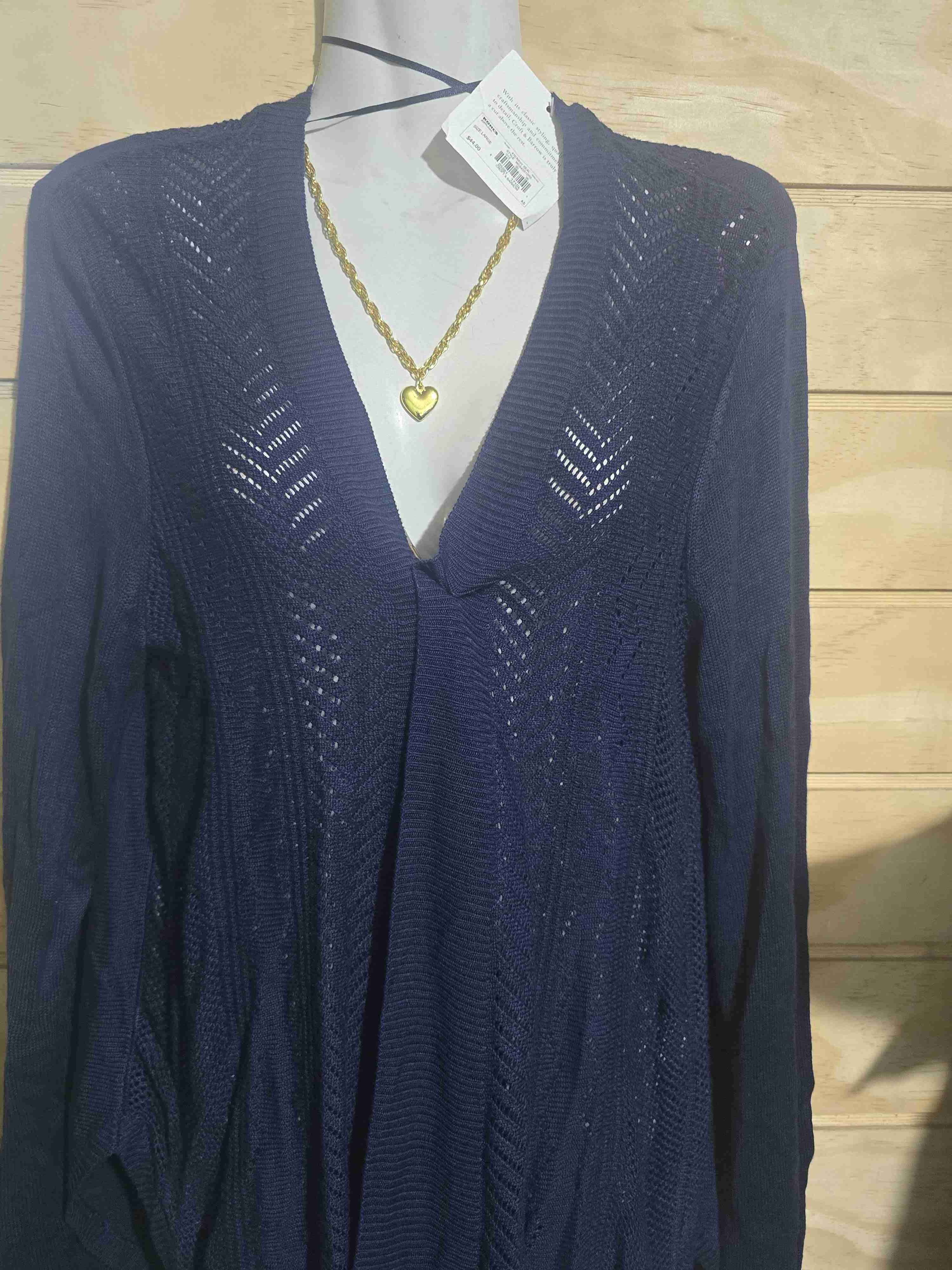 Cardigan azul calado - miniatura 4