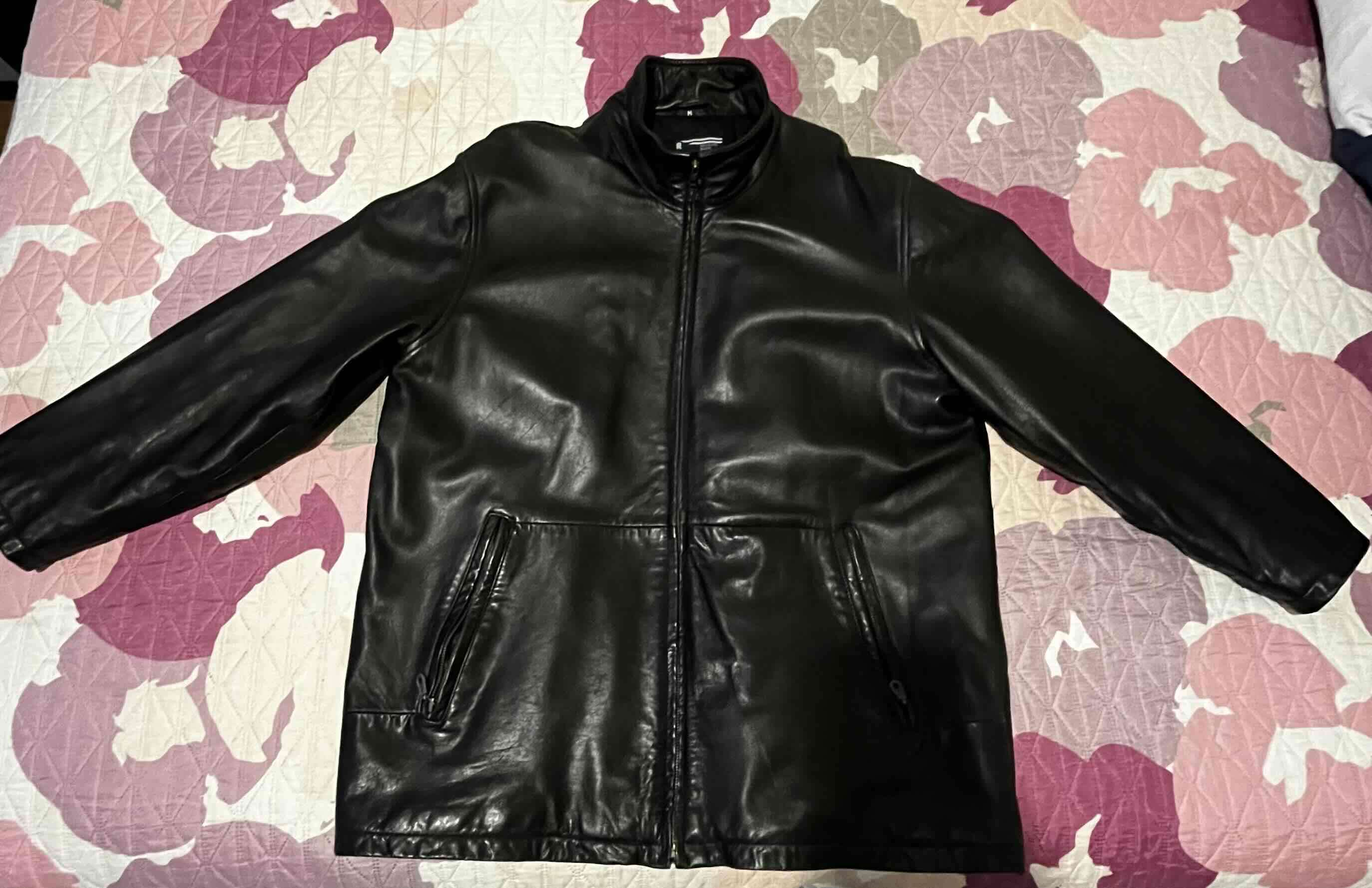 Chaqueta negra de cuero M - miniatura 1