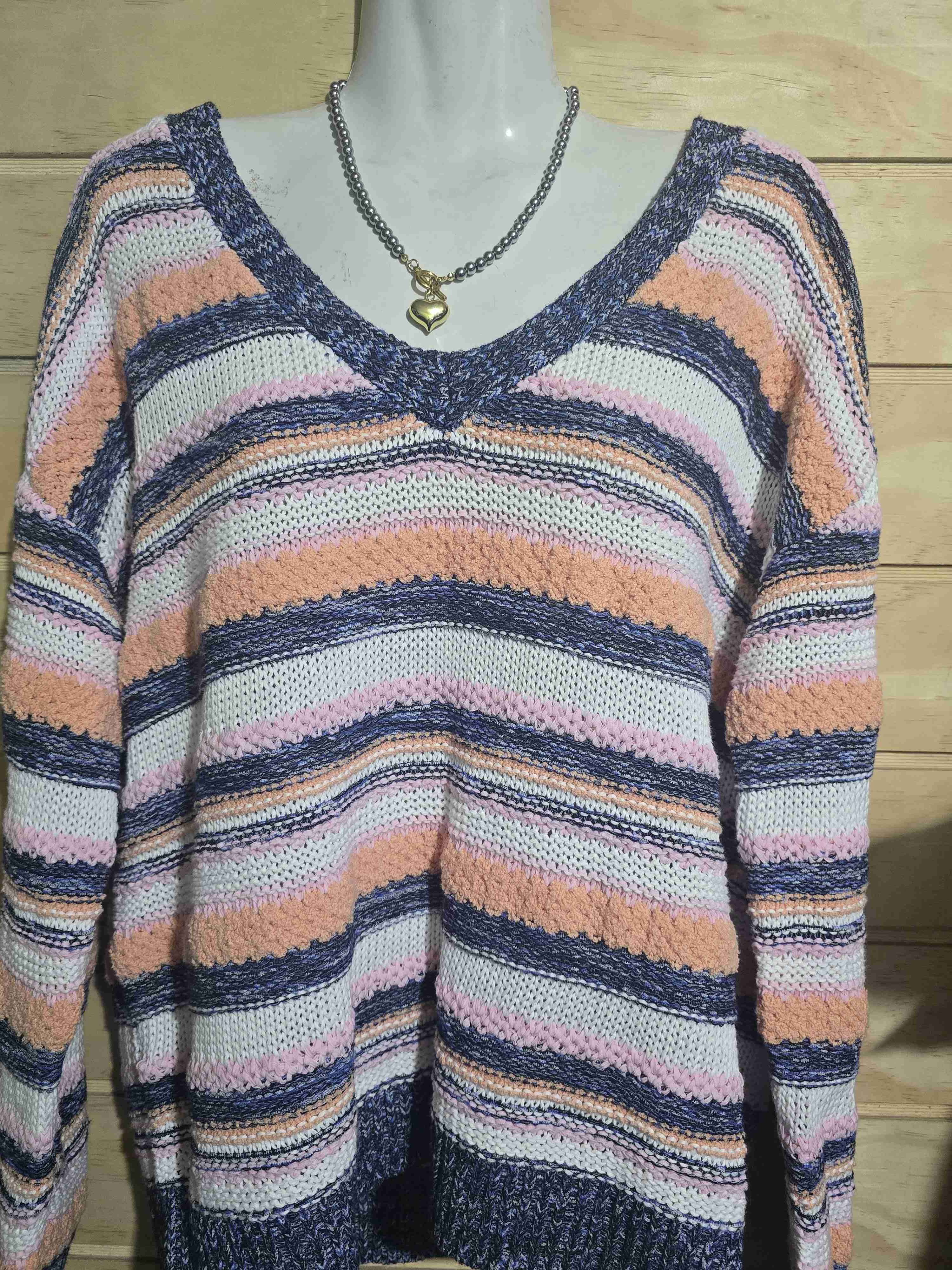 Suéter rayado multicolor - miniatura 2