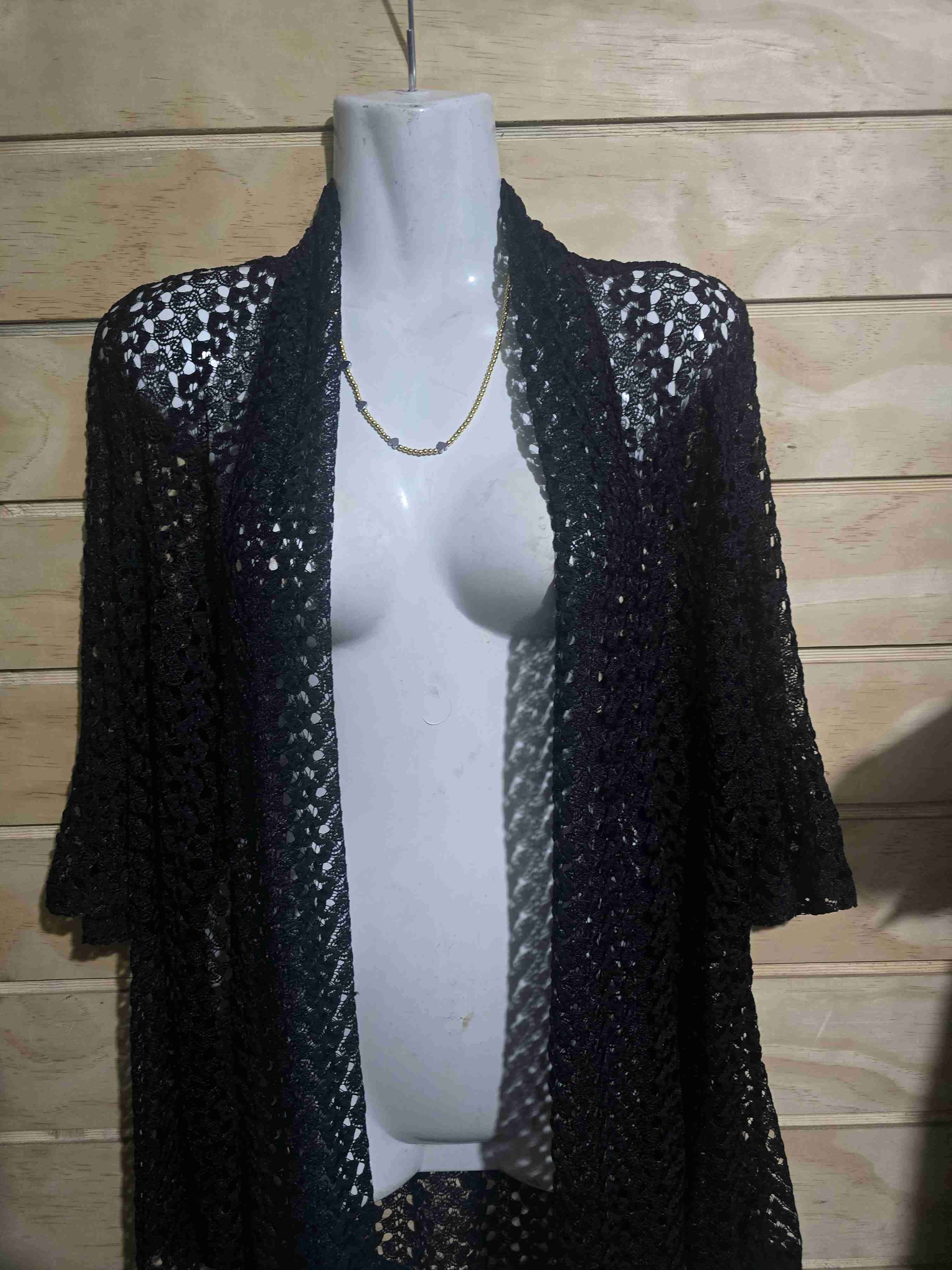 Kimono negro de encaje - miniatura 5