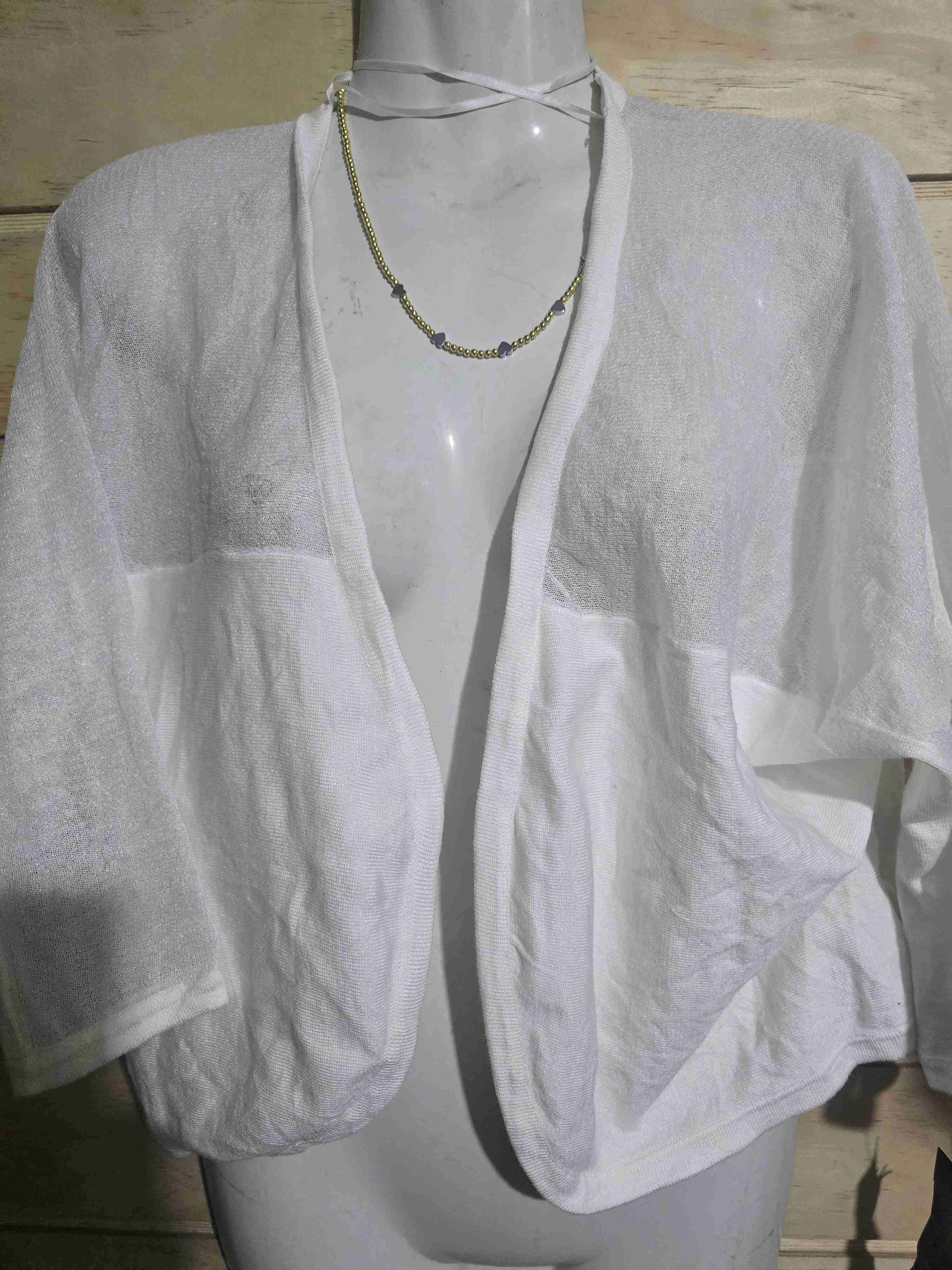 Cárdigan blanco ligero - miniatura 1