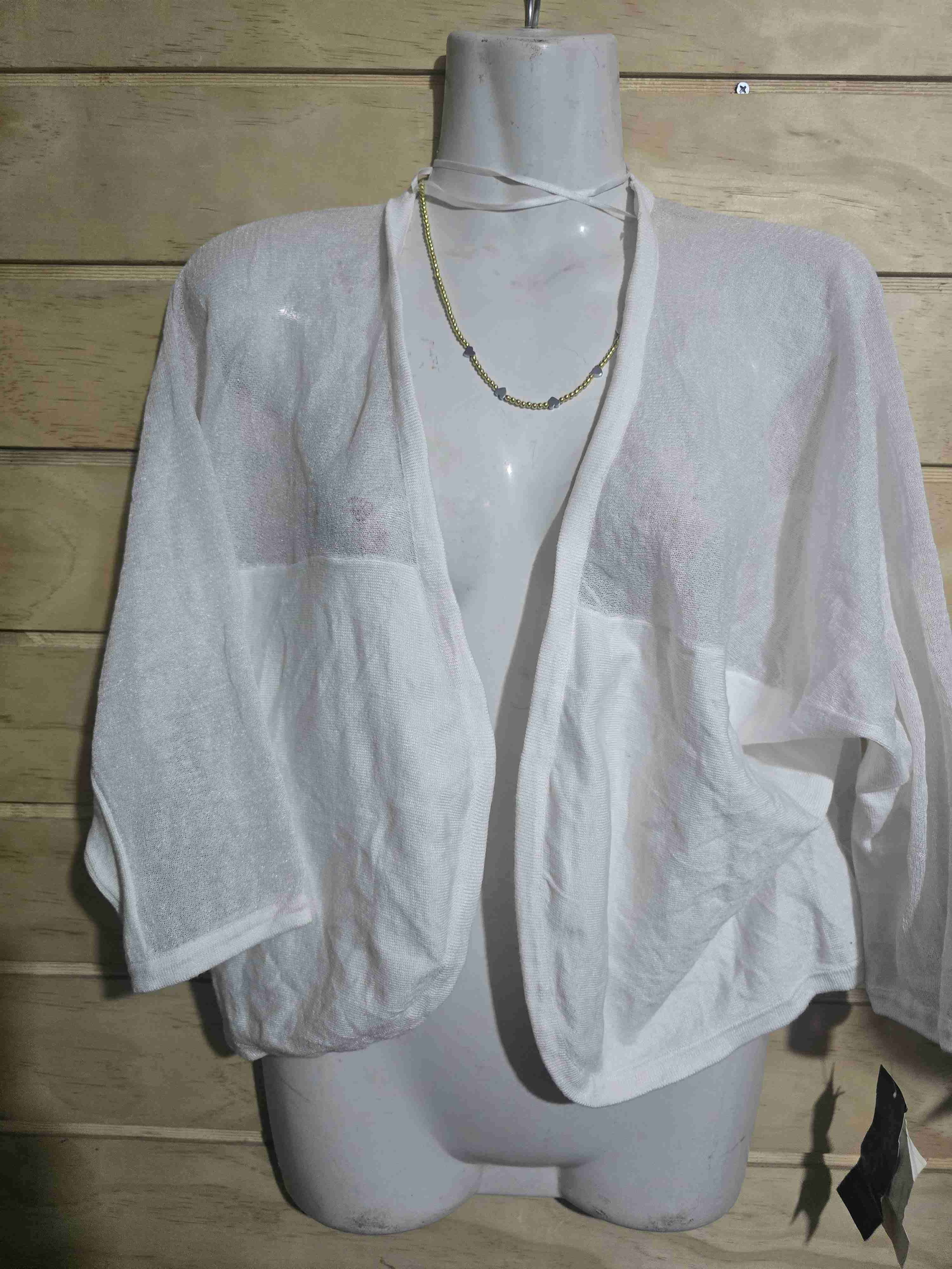 Cárdigan blanco ligero - miniatura 3