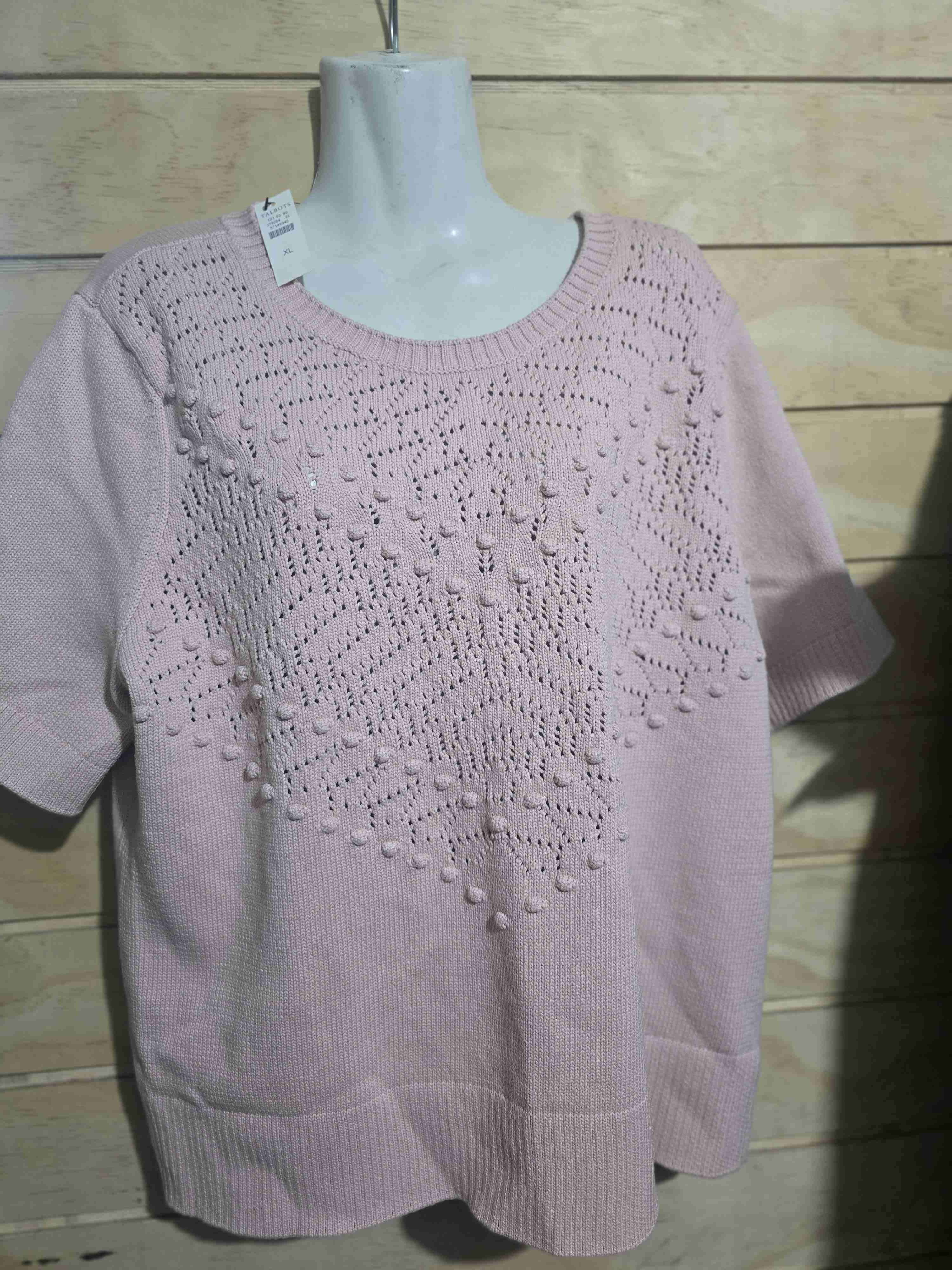 Suéter rosa calado mujer - miniatura 4