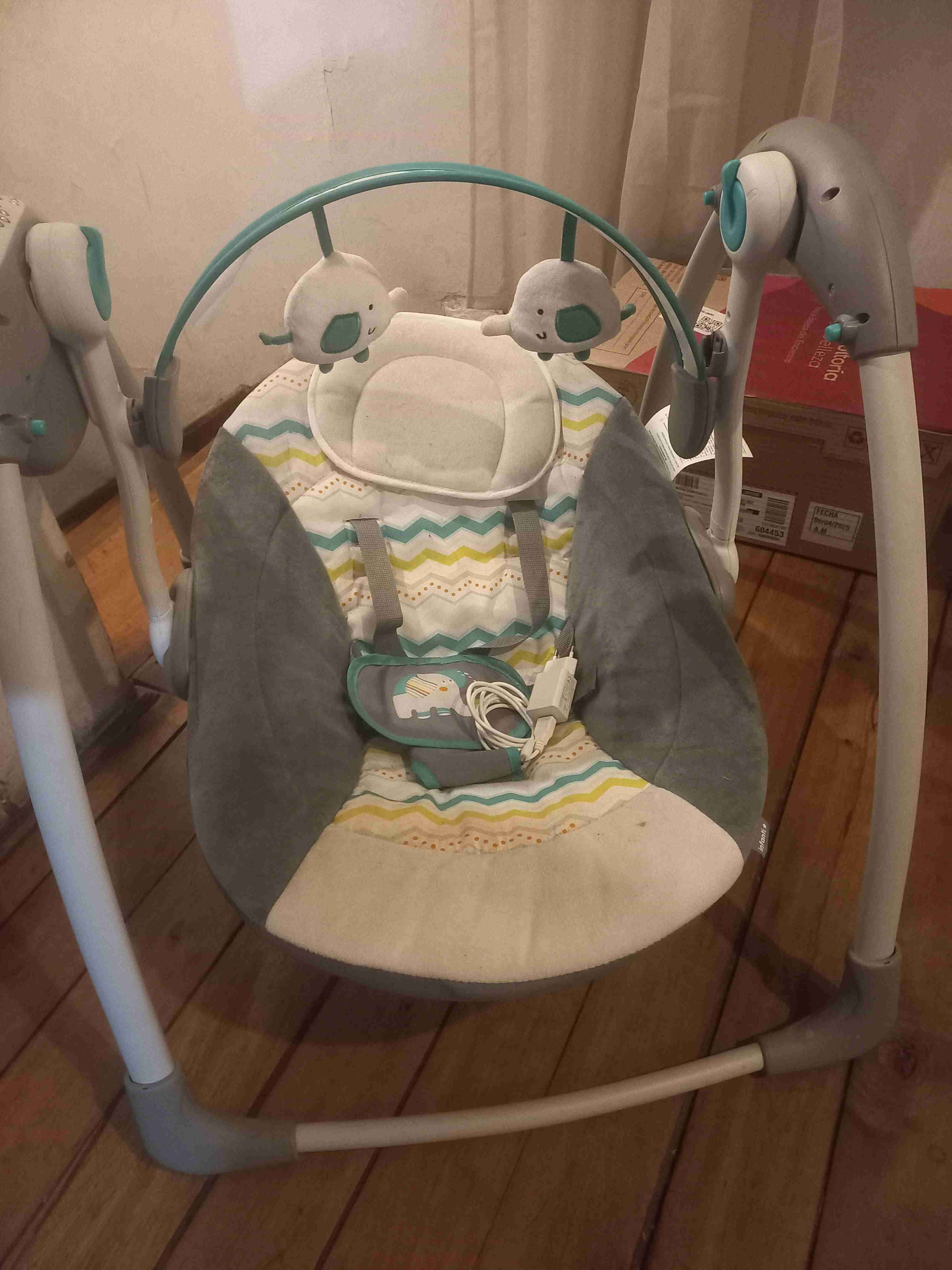 Silla mecedora para bebé gris - miniatura 3