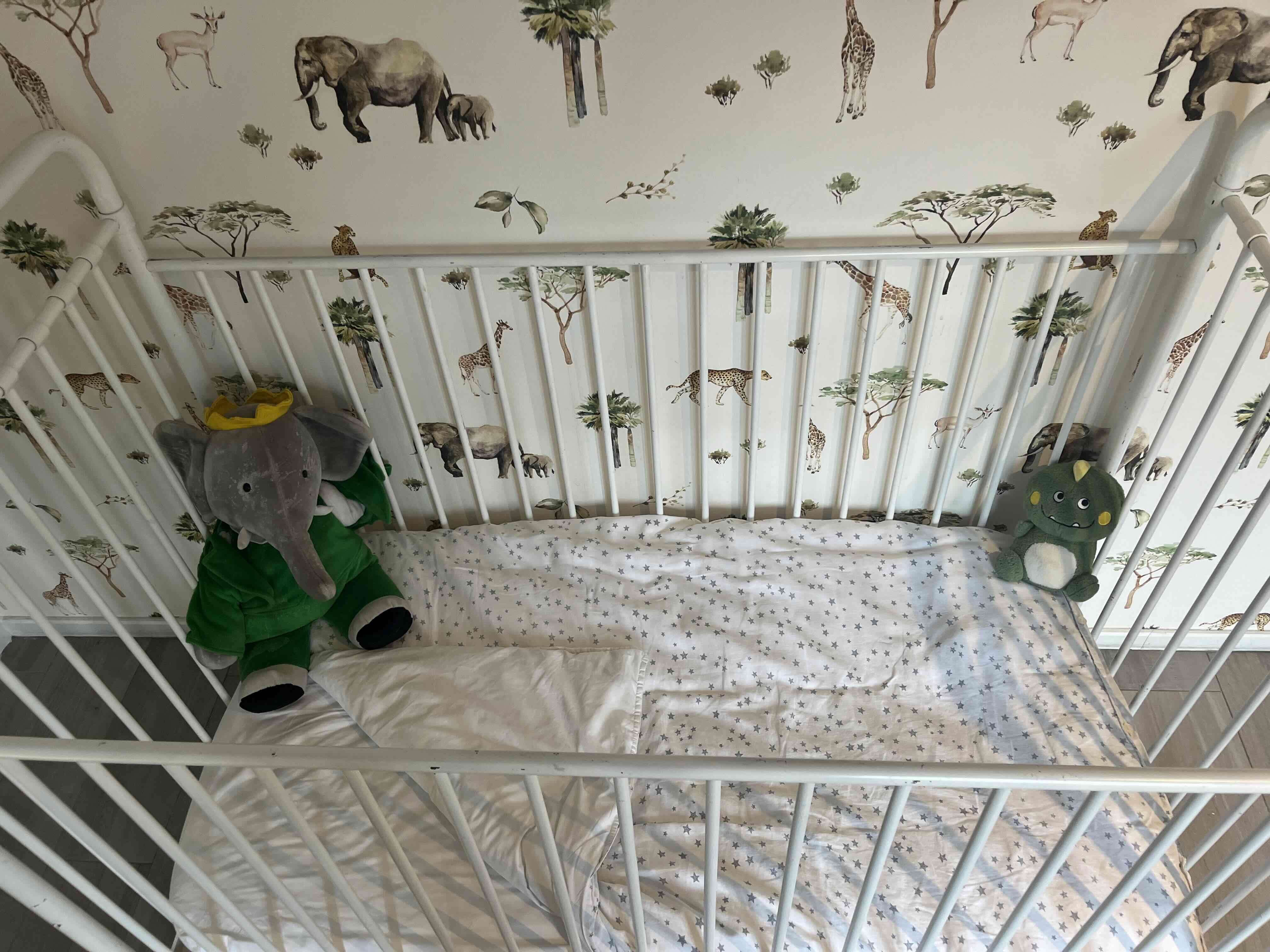 Cuna infantil blanca metálica - miniatura 2