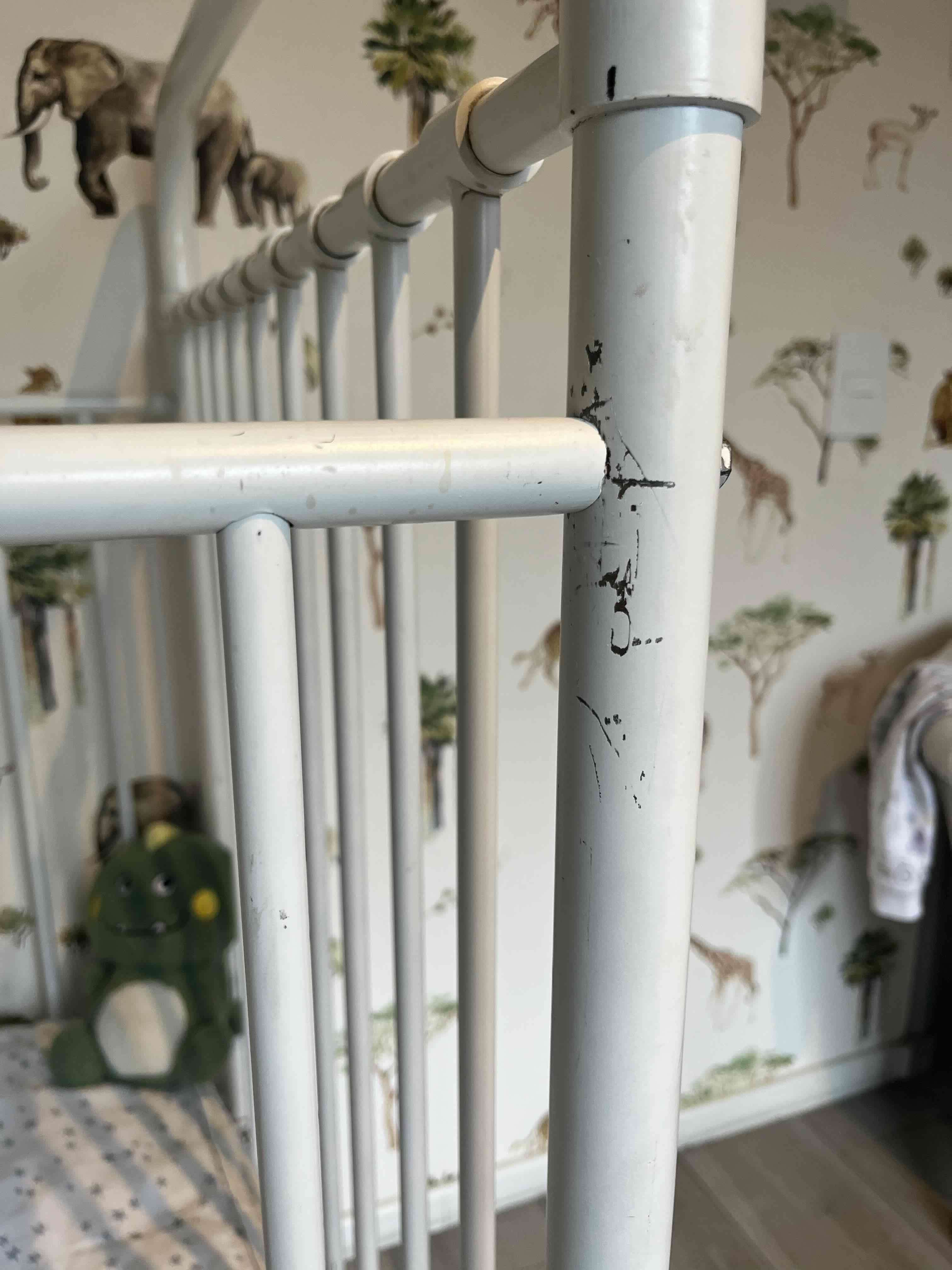 Cuna infantil blanca metálica - miniatura 6