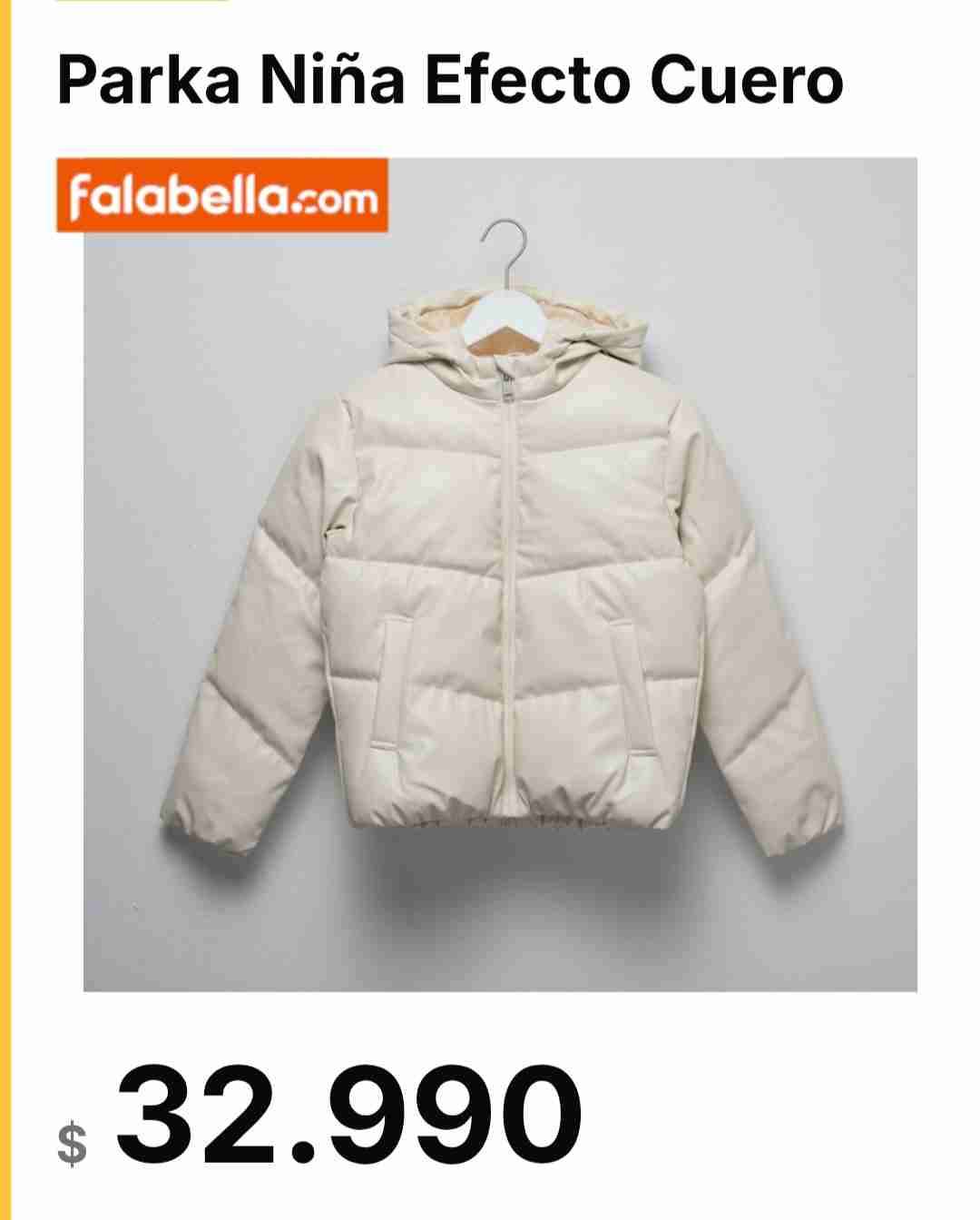 Parka para niña efecto cuero - miniatura 1