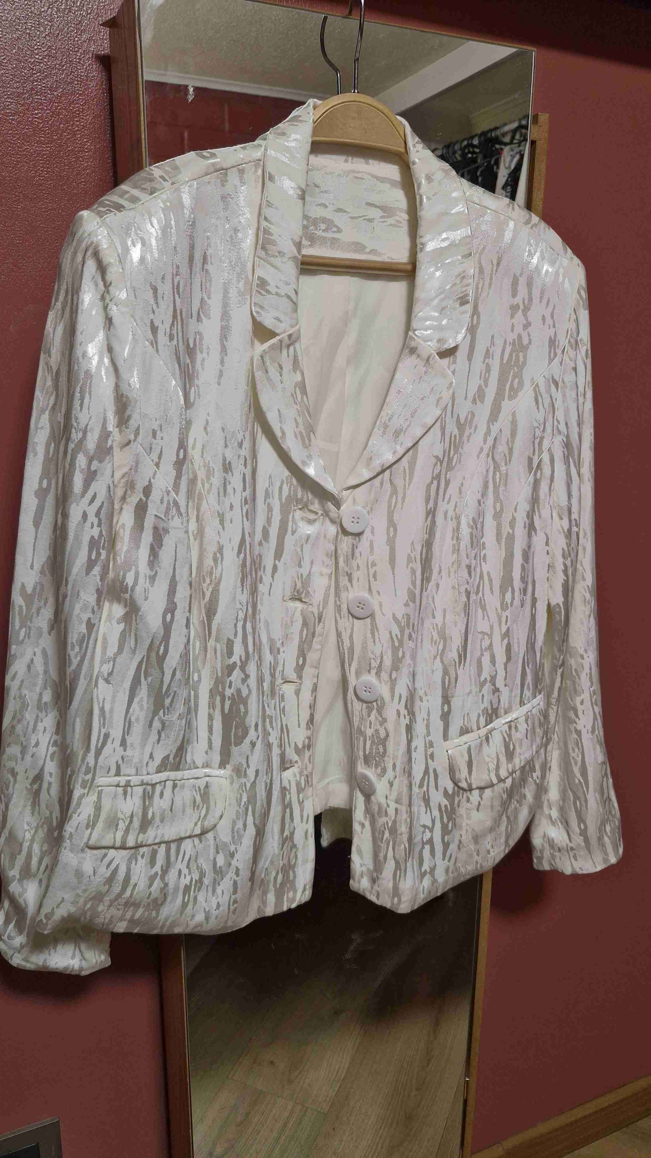 Blazer blanco con patrón brillante - miniatura 3