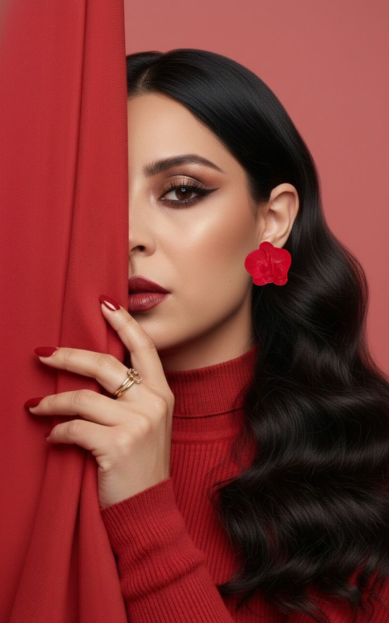 Aros orquídea rojos - miniatura 4