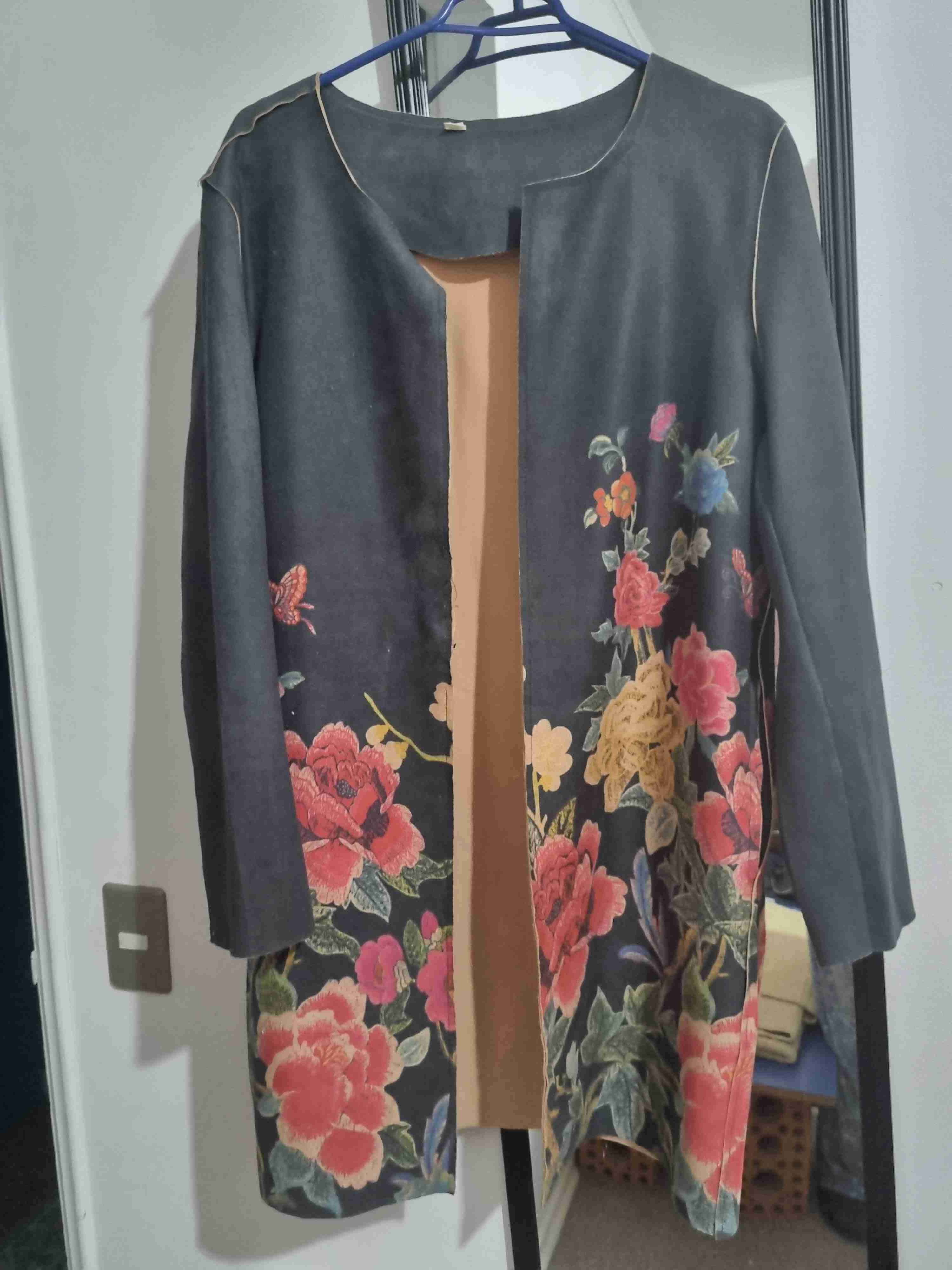 Abrigo largo azul con capucha - miniatura 3