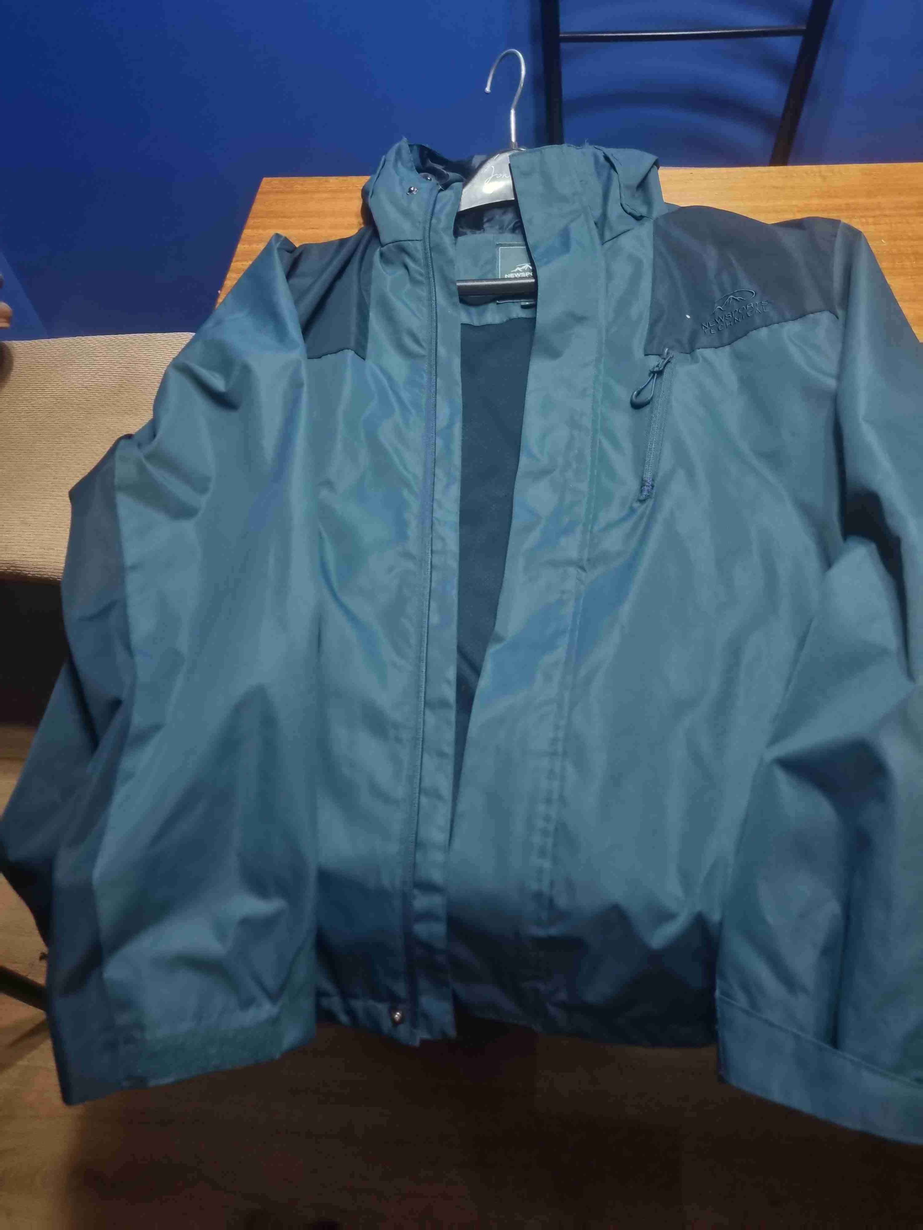 Abrigo largo azul con capucha - miniatura 4