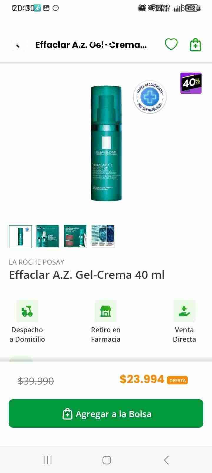 Gel-Crema Effaclar A.Z. 40 ml